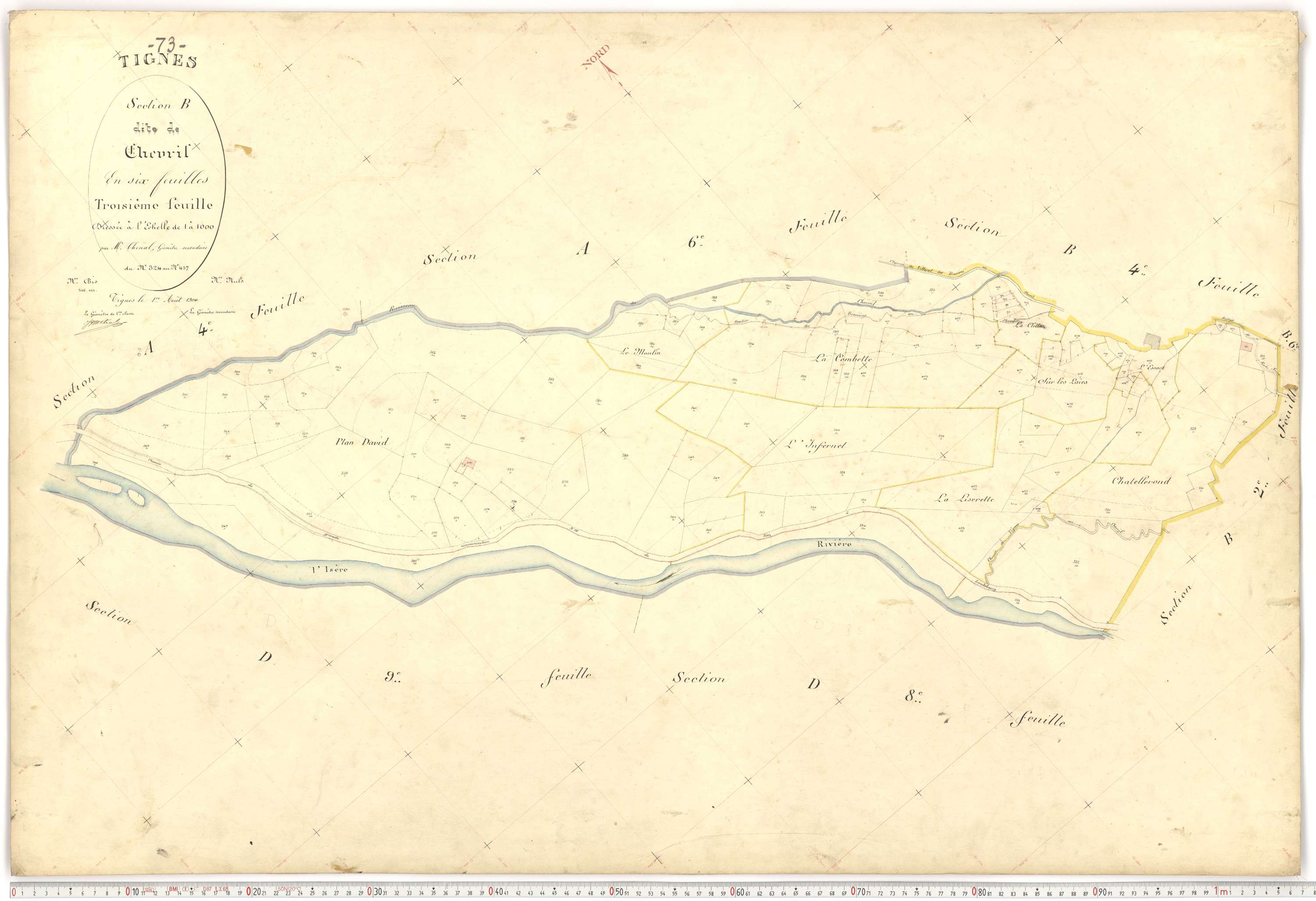 Tignes - Plans cadastraux du premier cadastre français.