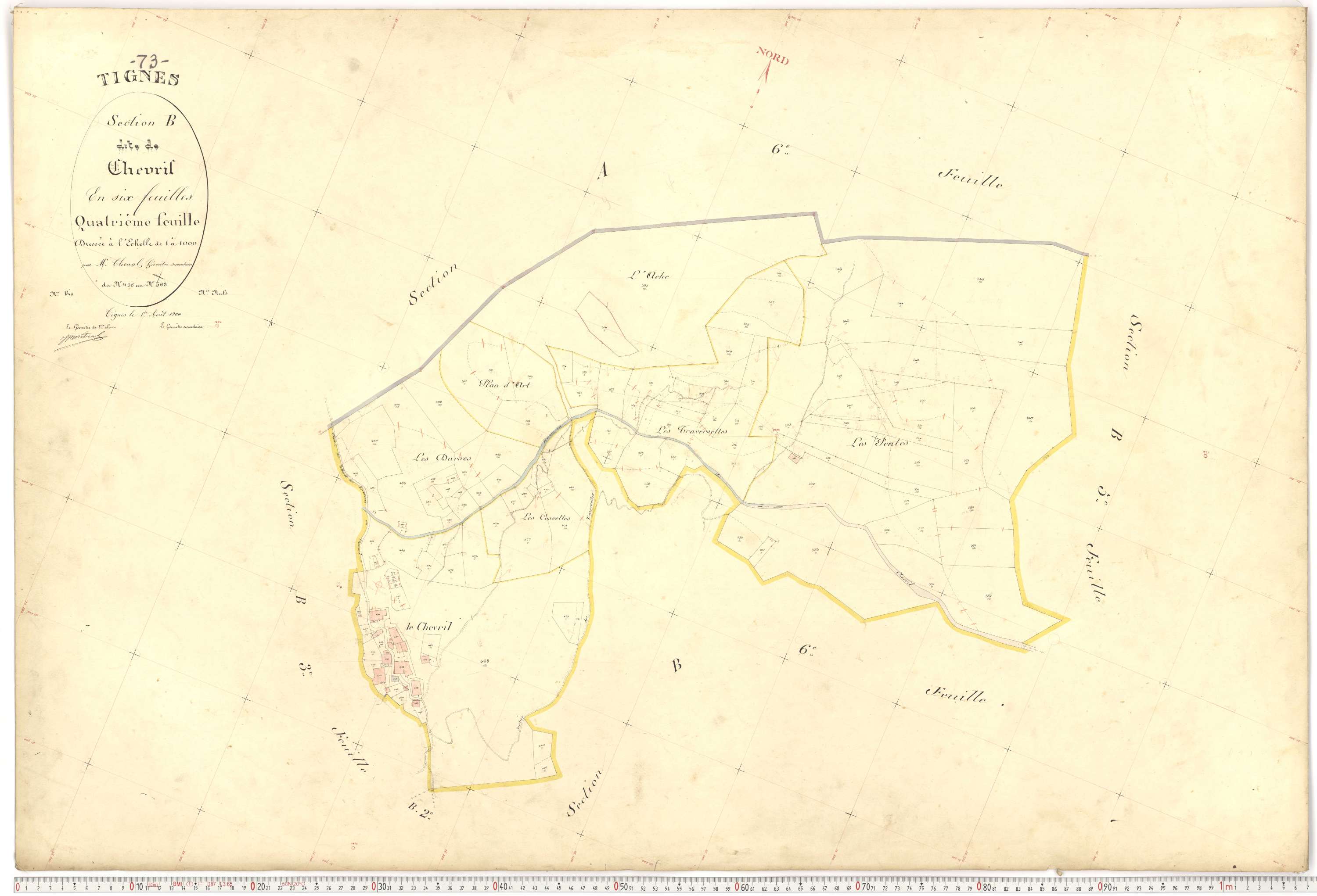 Tignes - Plans cadastraux du premier cadastre français.