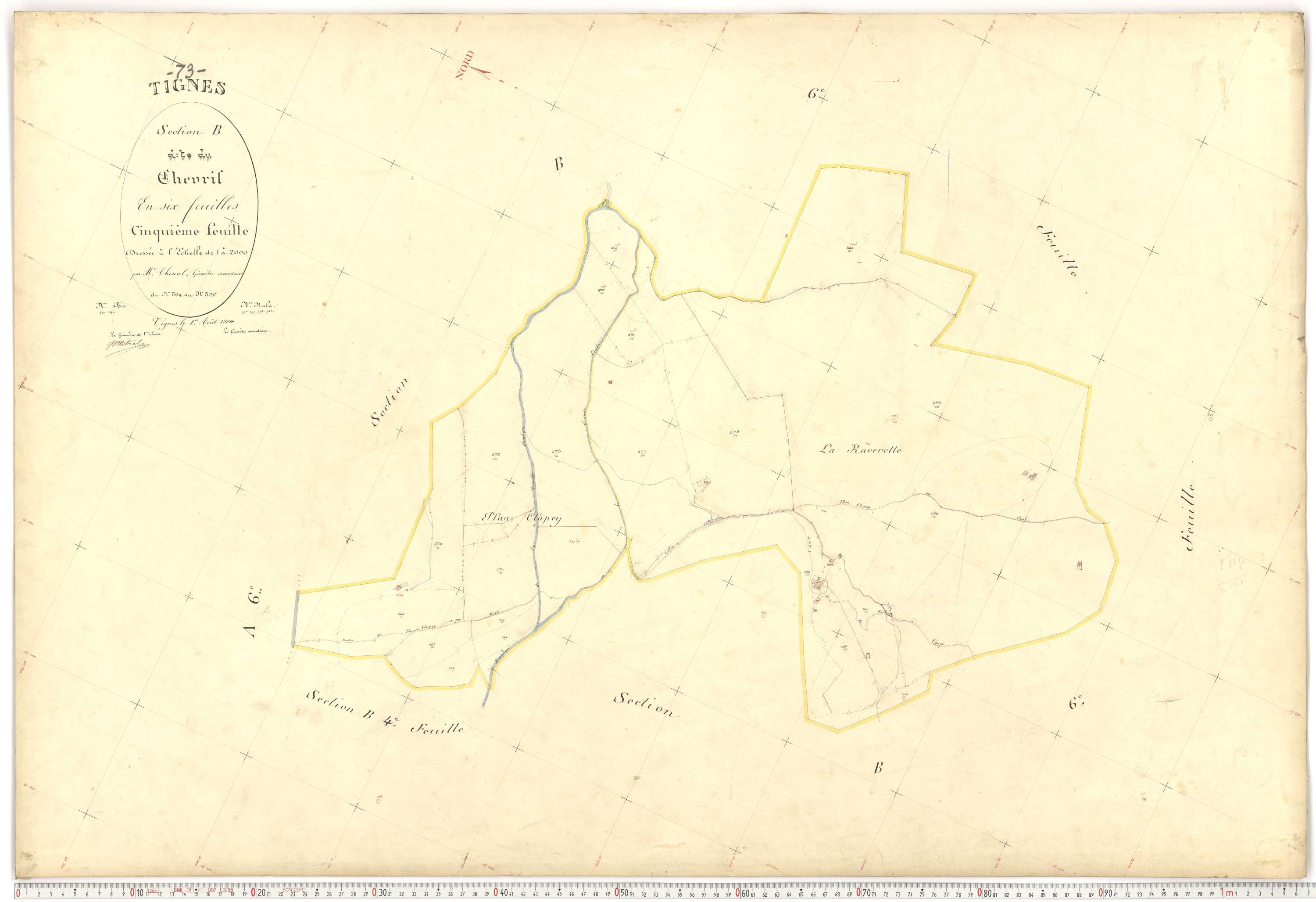 Tignes - Plans cadastraux du premier cadastre français.