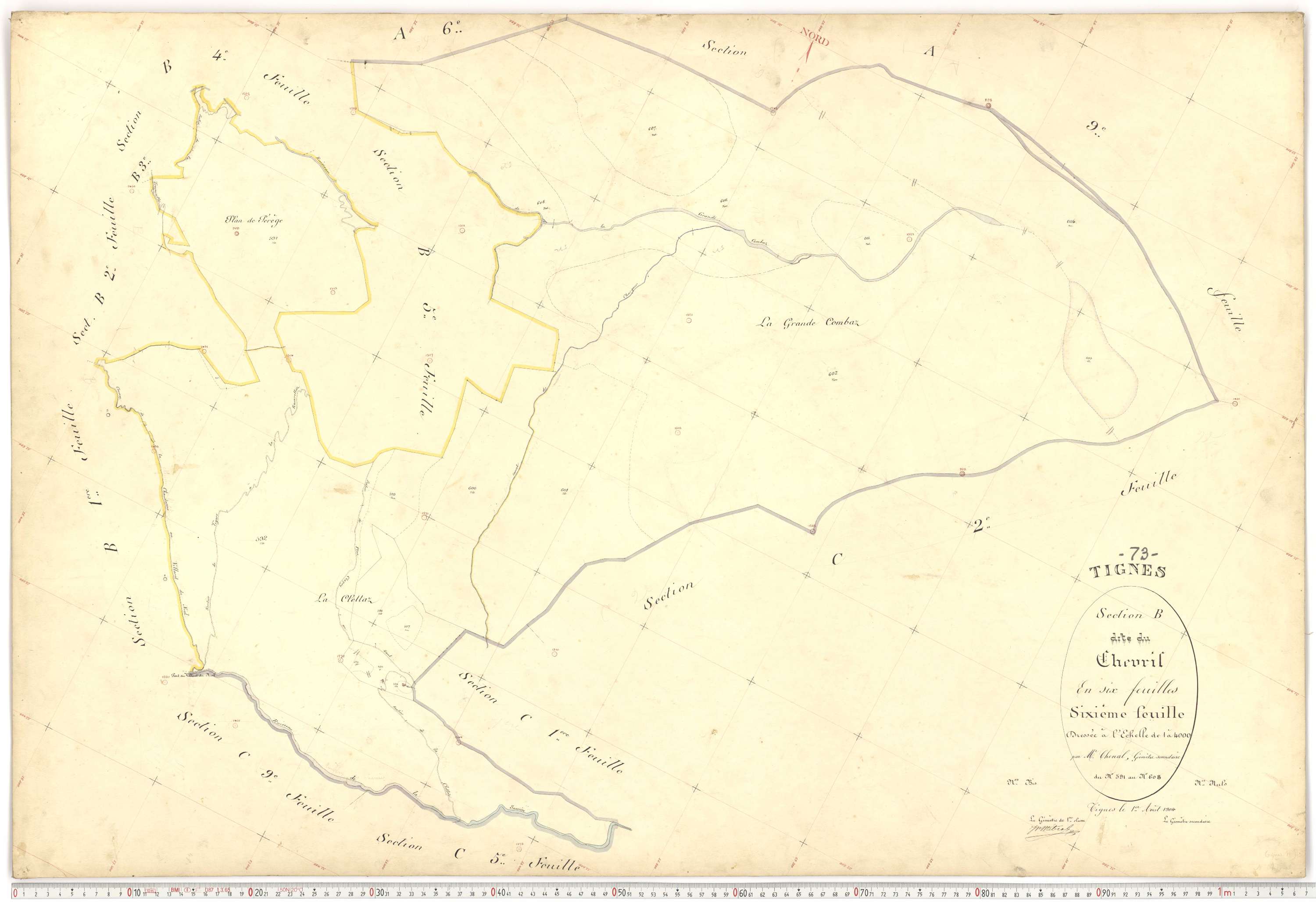 Tignes - Plans cadastraux du premier cadastre français.