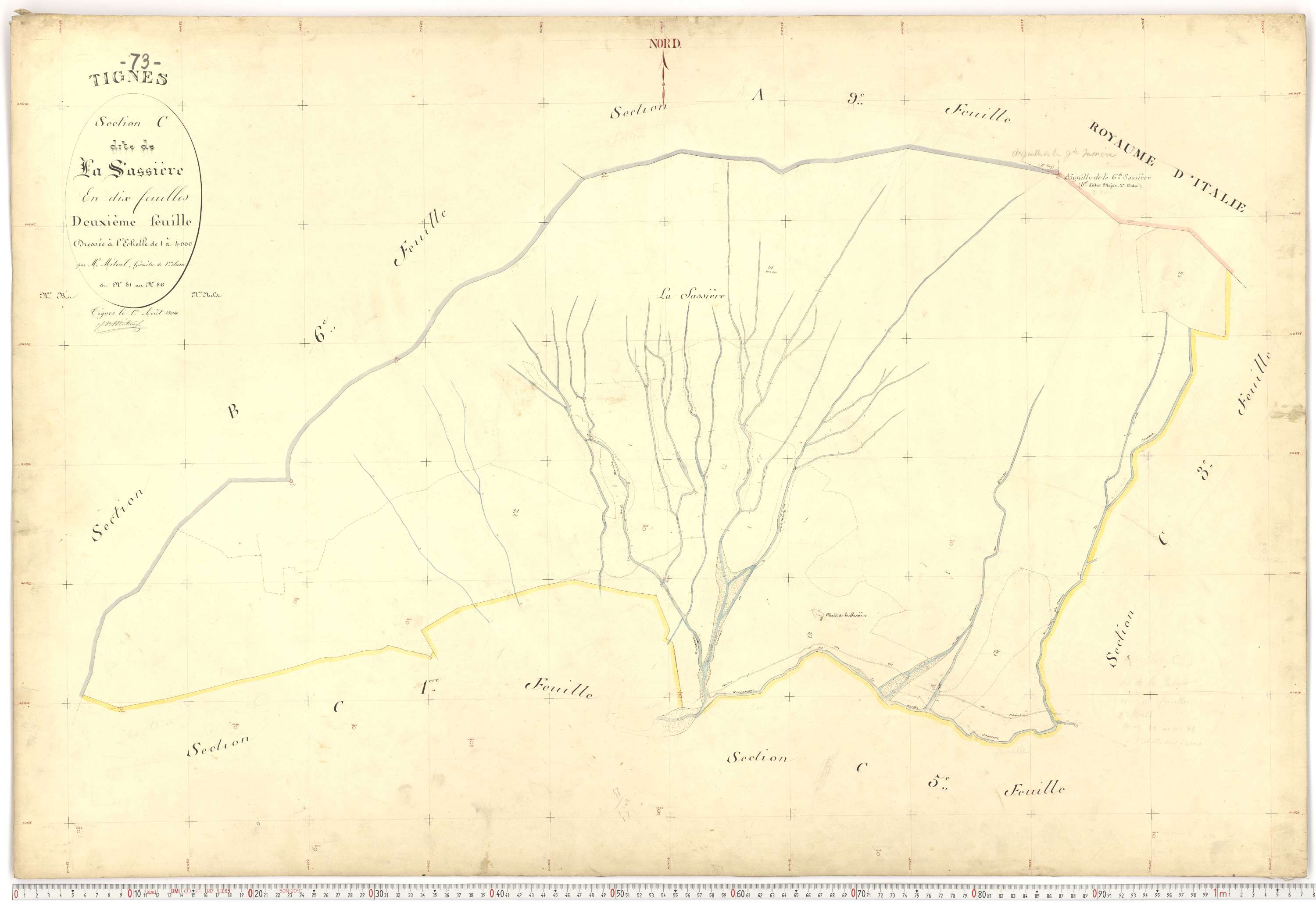 Tignes - Plans cadastraux du premier cadastre français.