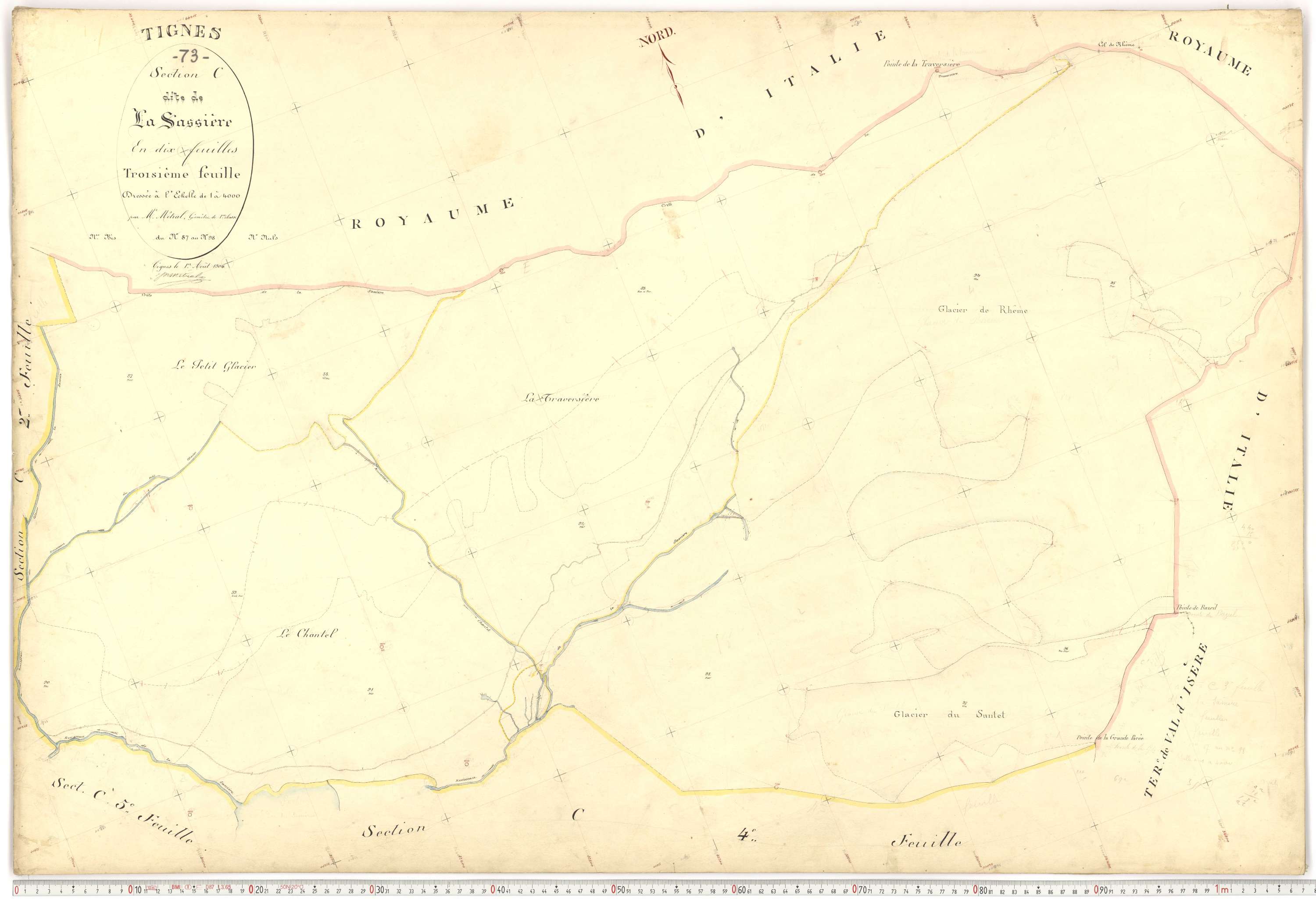Tignes - Plans cadastraux du premier cadastre français.