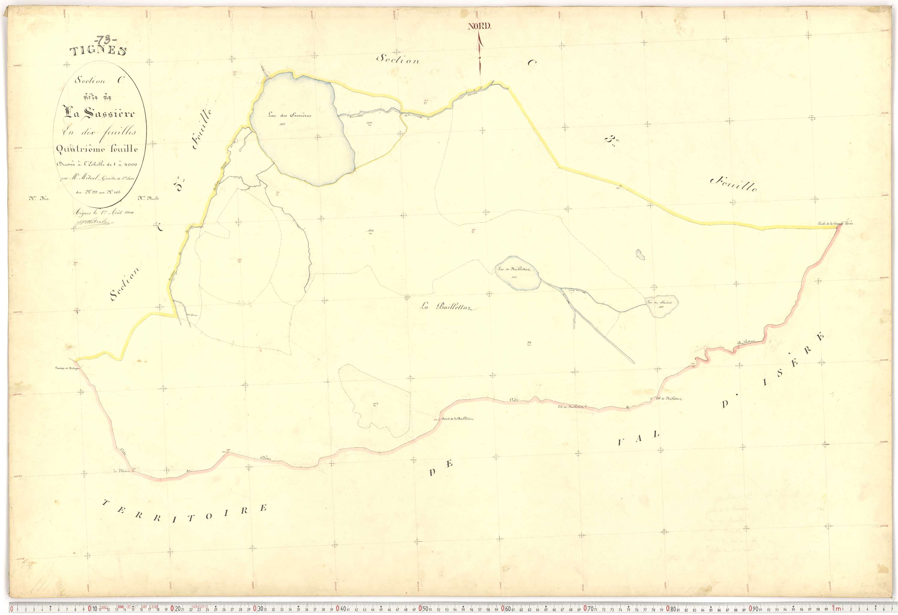 Tignes - Plans cadastraux du premier cadastre français.