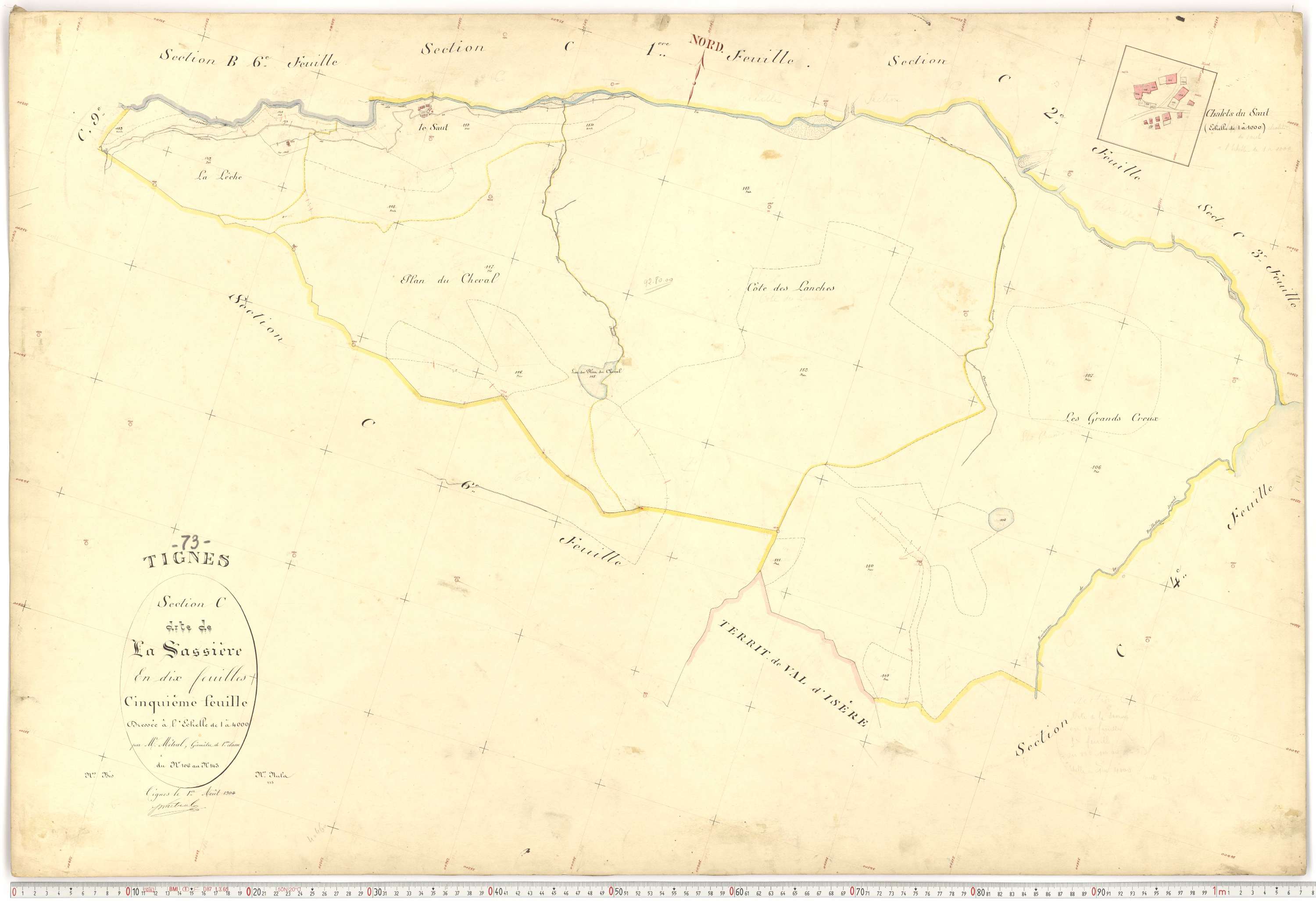 Tignes - Plans cadastraux du premier cadastre français.