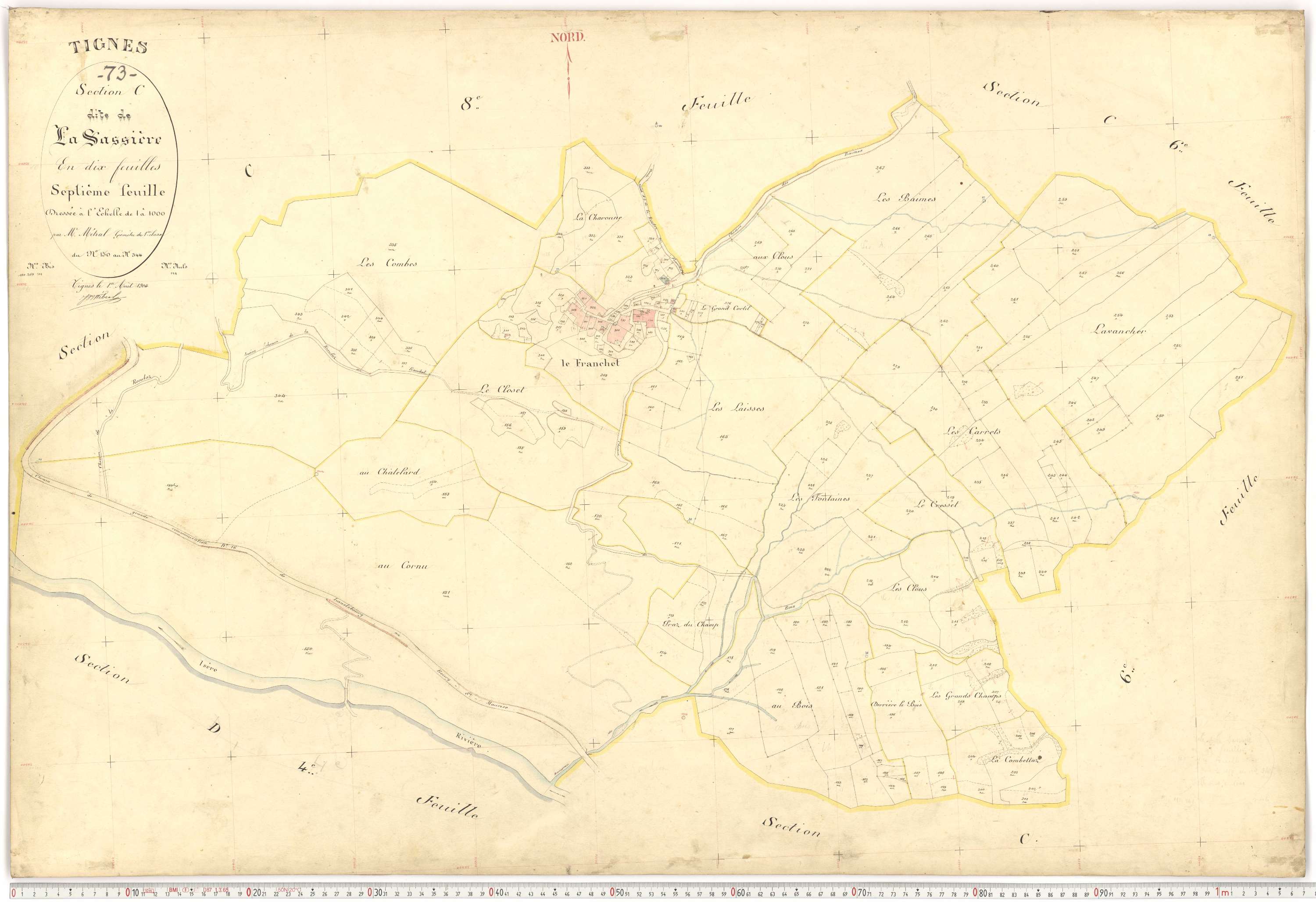 Tignes - Plans cadastraux du premier cadastre français.