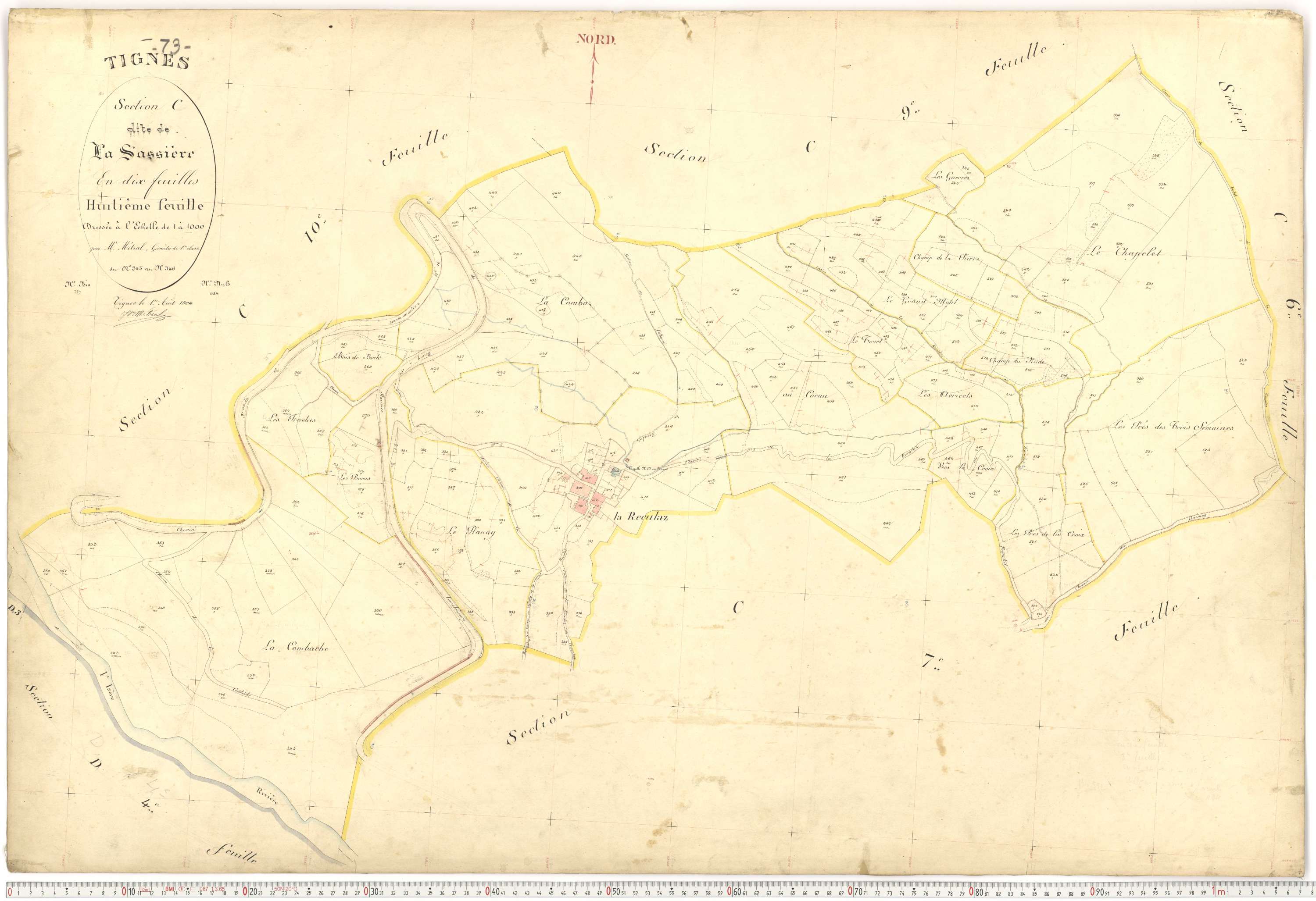Tignes - Plans cadastraux du premier cadastre français.