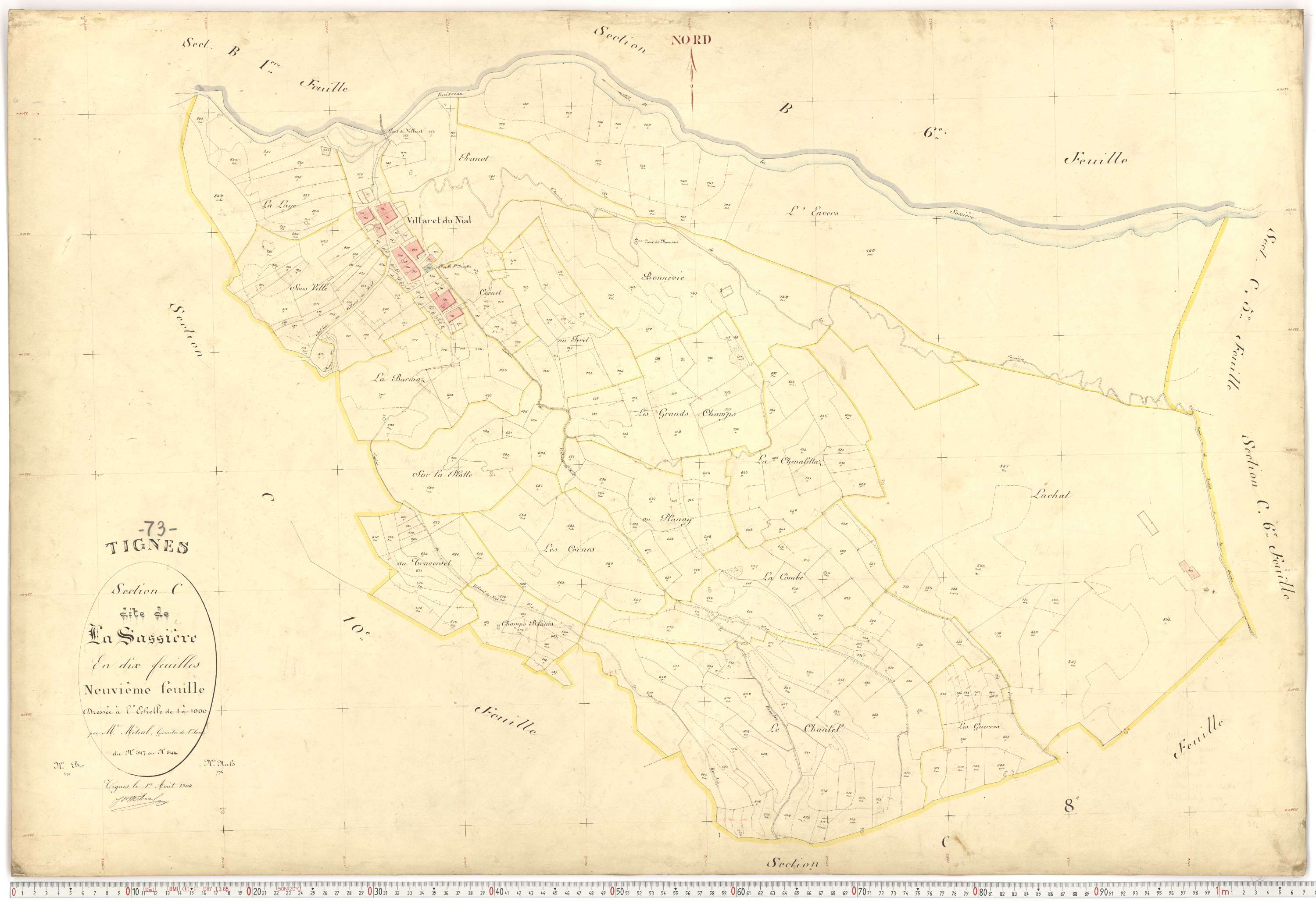 Tignes - Plans cadastraux du premier cadastre français.