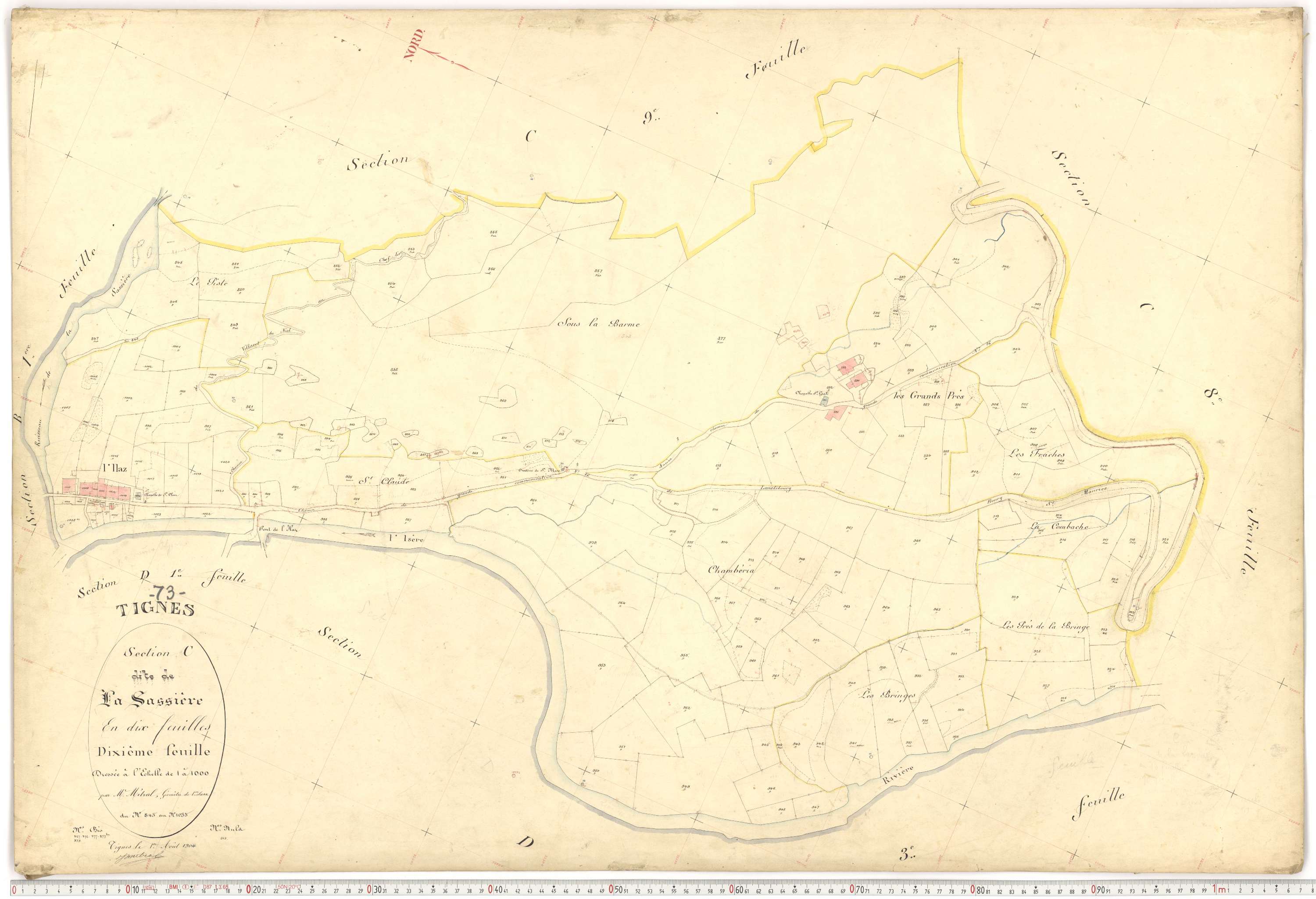 Tignes - Plans cadastraux du premier cadastre français.