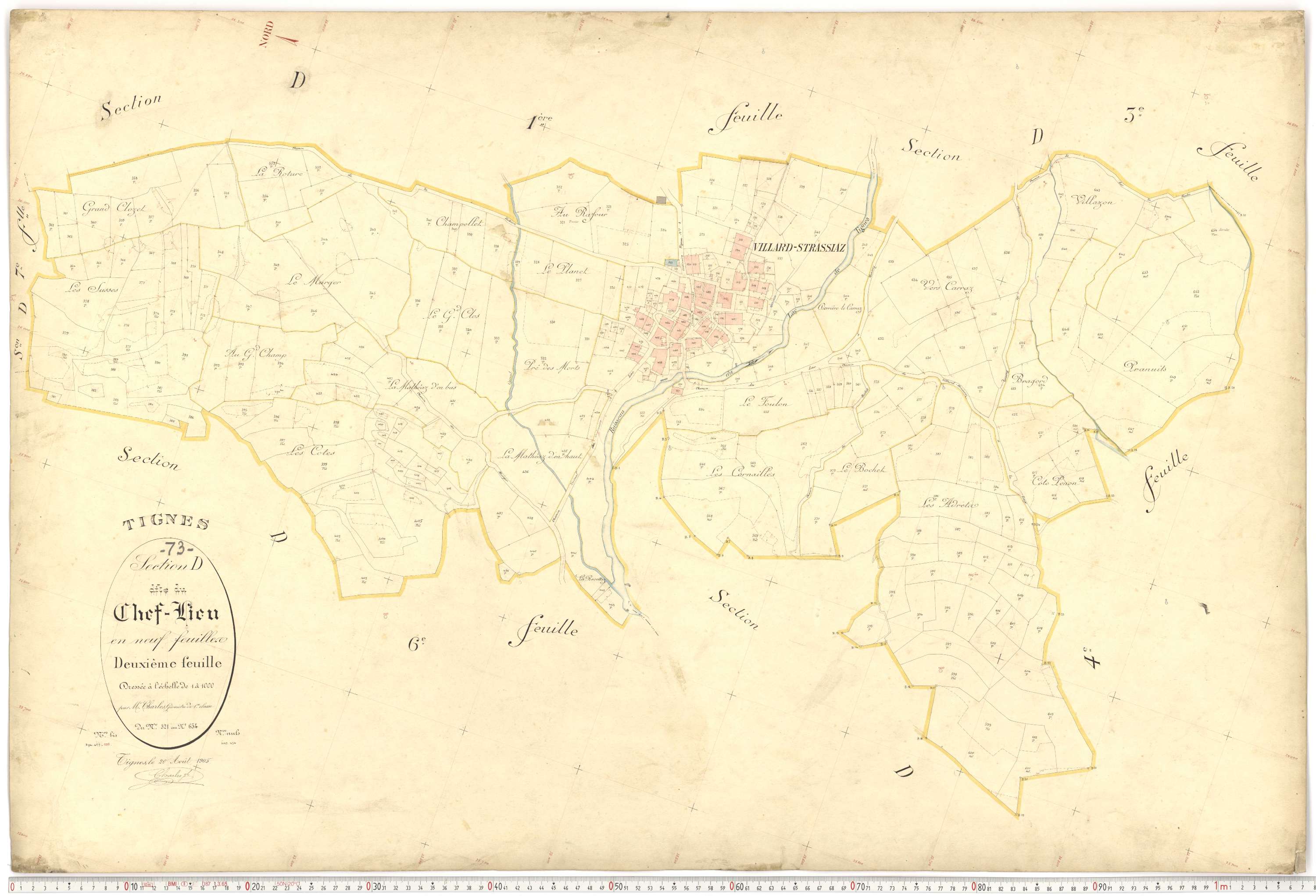 Tignes - Plans cadastraux du premier cadastre français.
