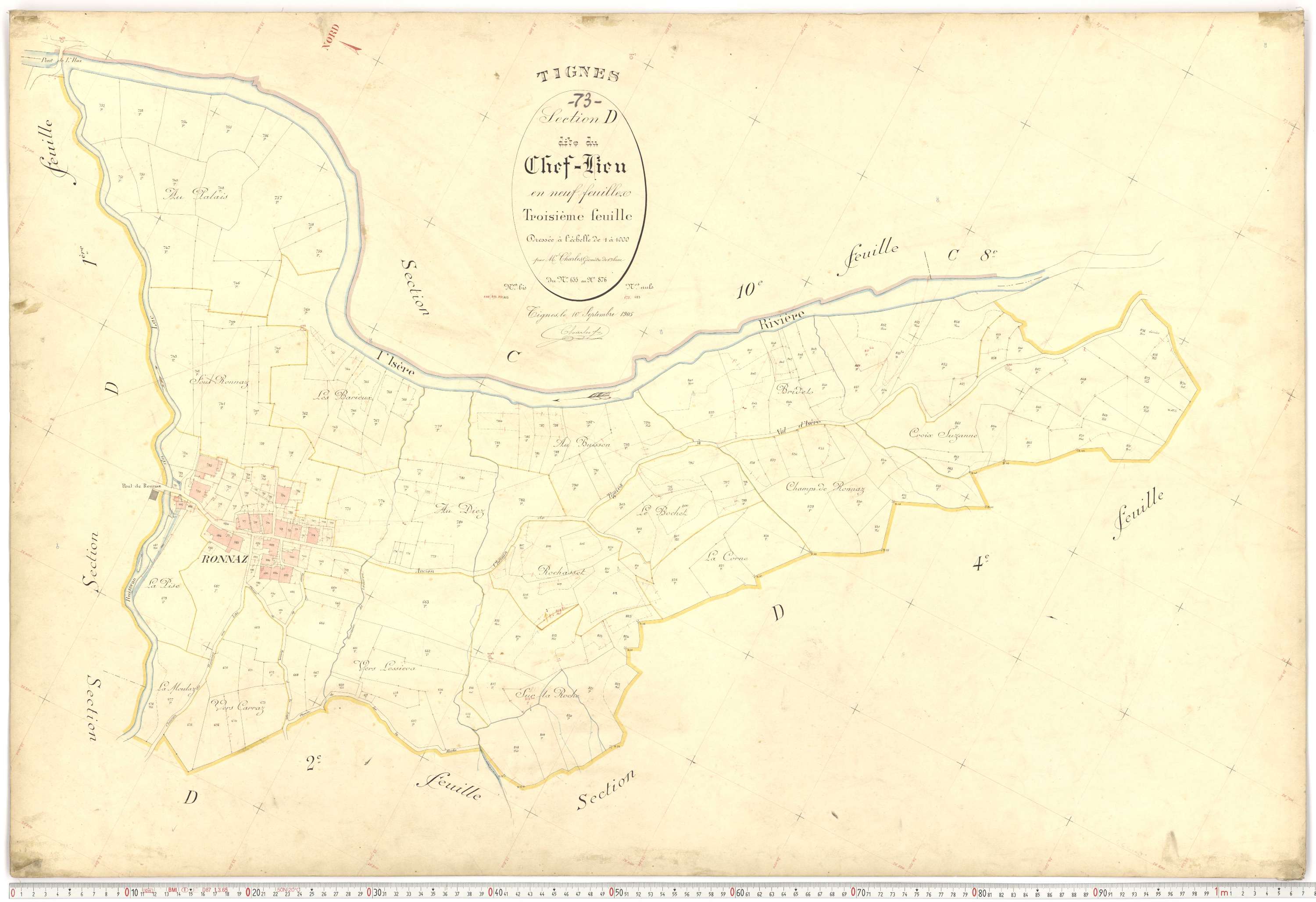 Tignes - Plans cadastraux du premier cadastre français.
