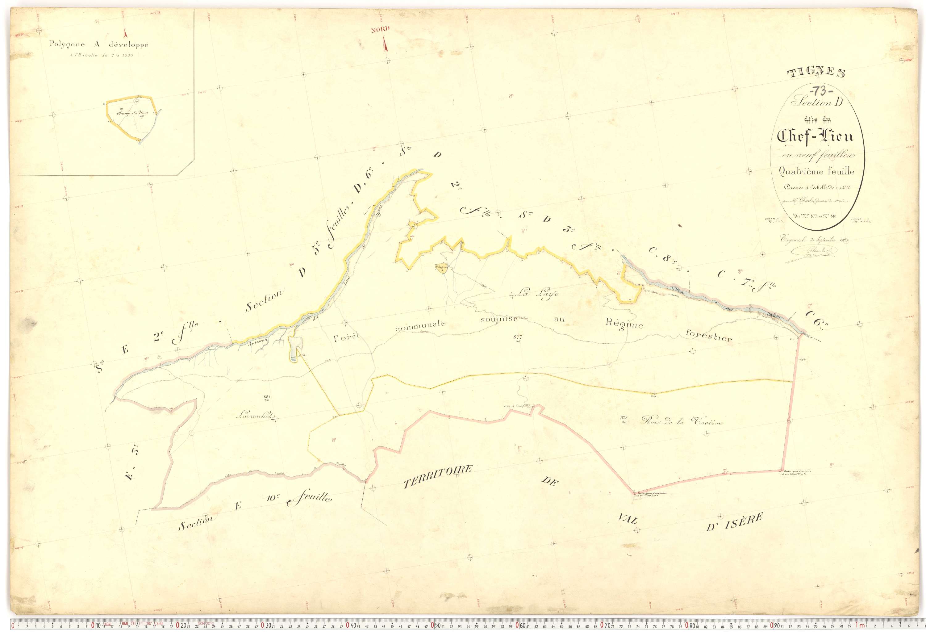 Tignes - Plans cadastraux du premier cadastre français.