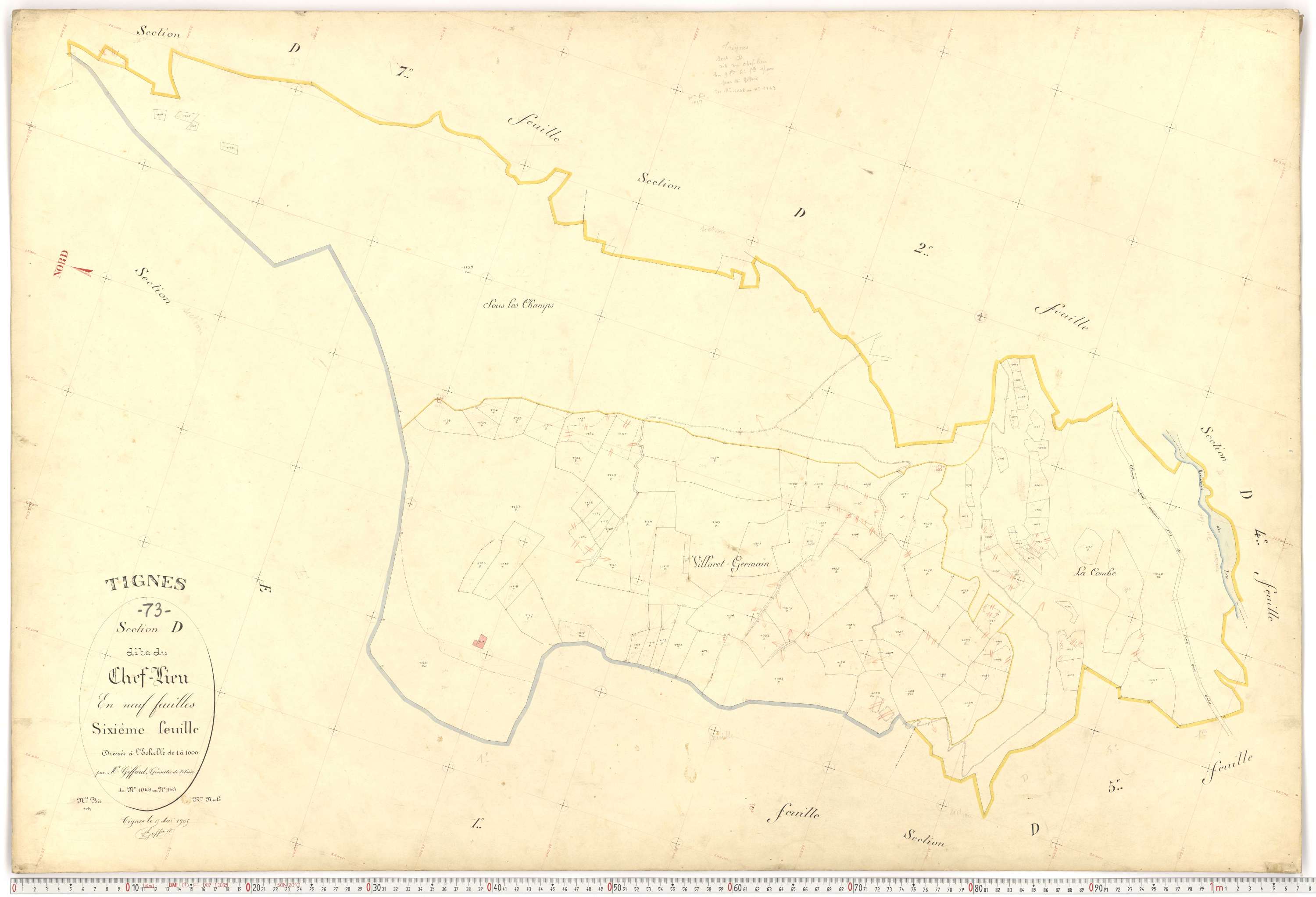 Tignes - Plans cadastraux du premier cadastre français.