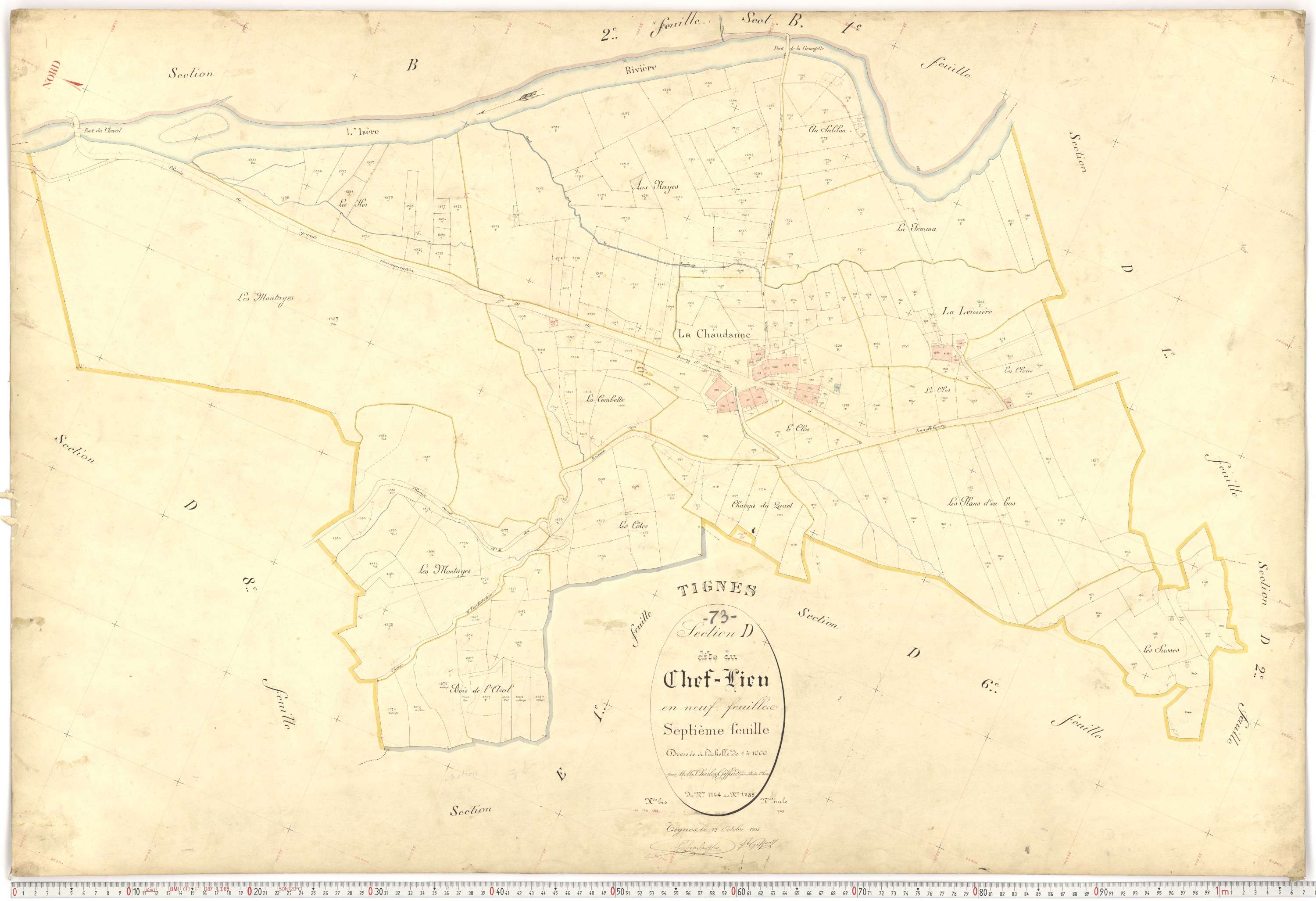 Tignes - Plans cadastraux du premier cadastre français.