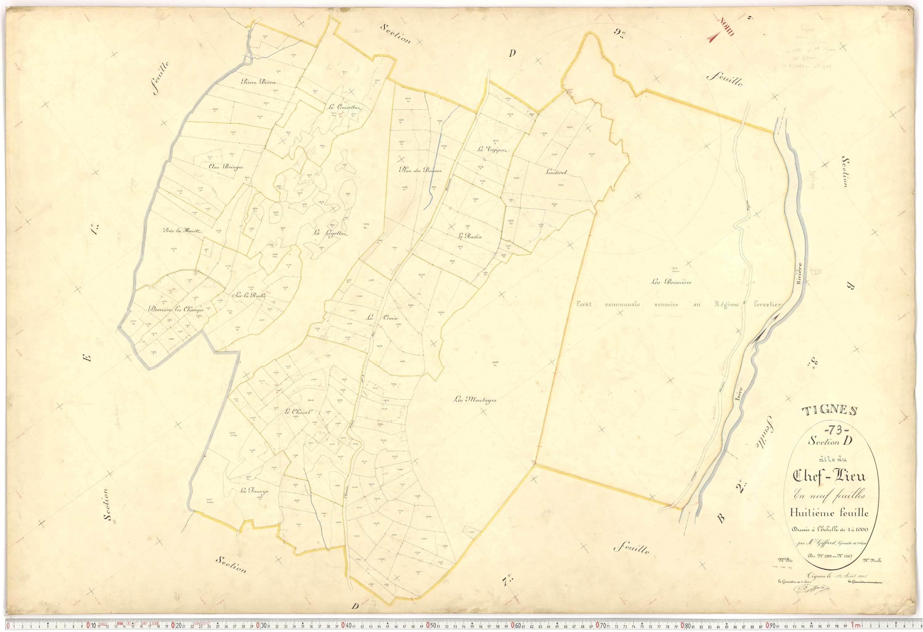 Tignes - Plans cadastraux du premier cadastre français.