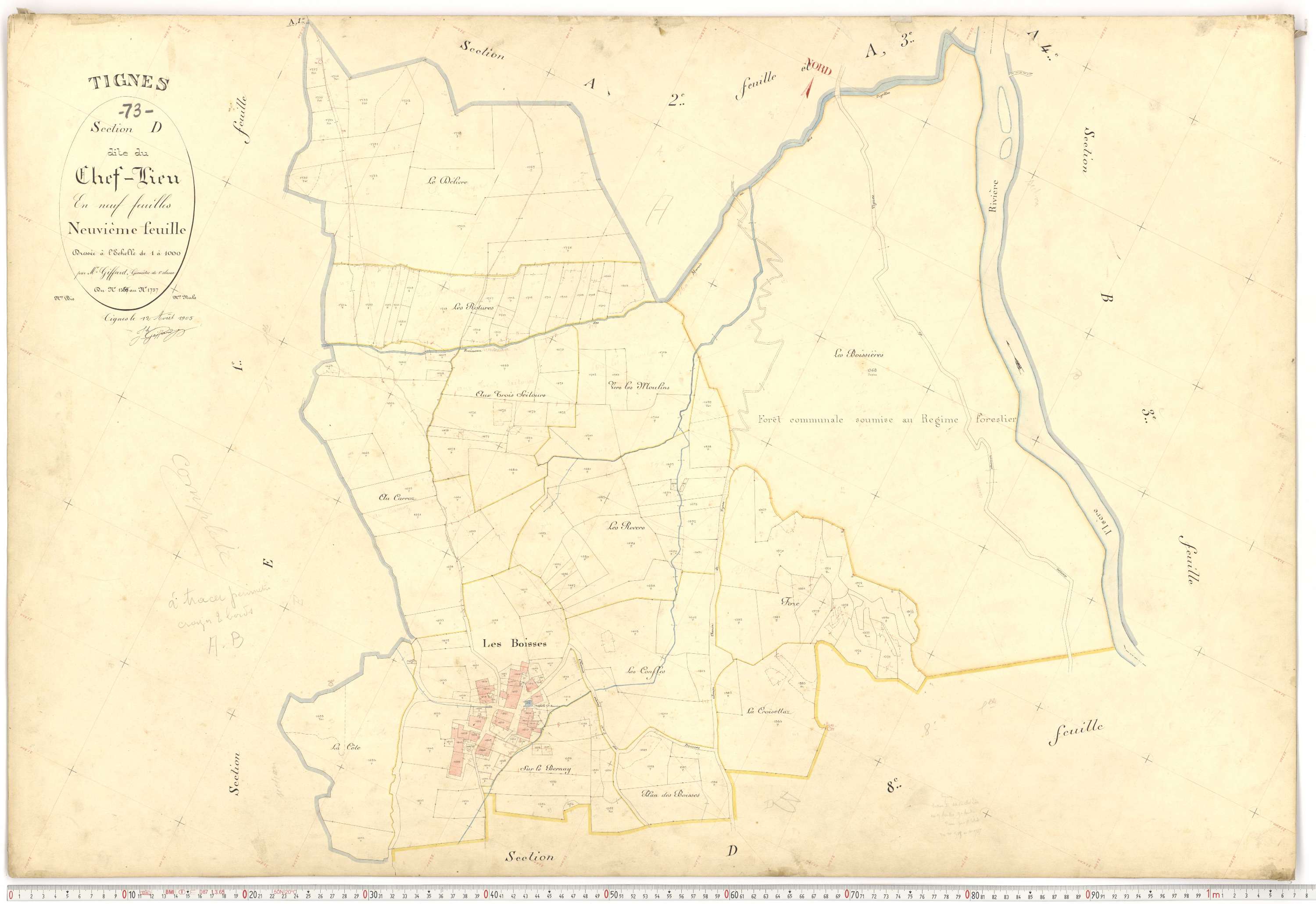 Tignes - Plans cadastraux du premier cadastre français.