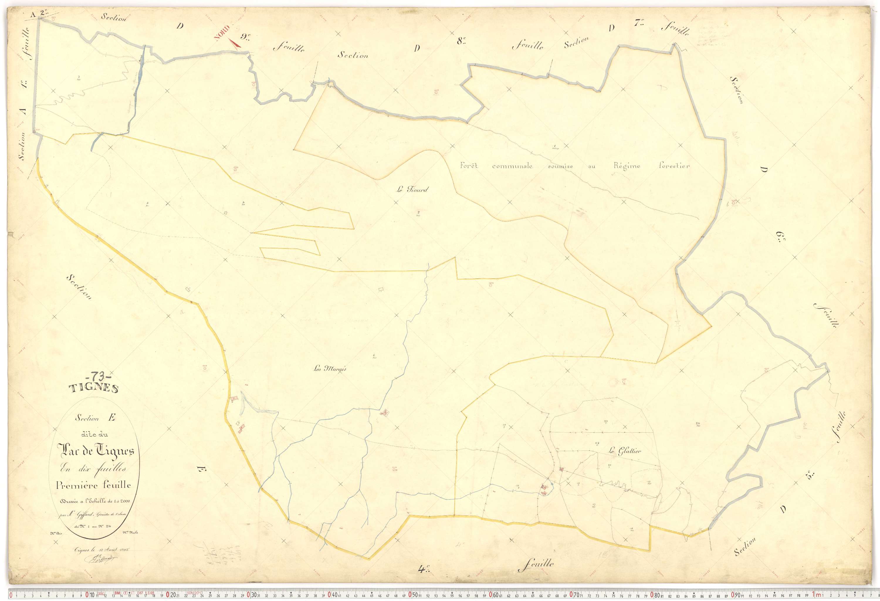 Tignes - Plans cadastraux du premier cadastre français.