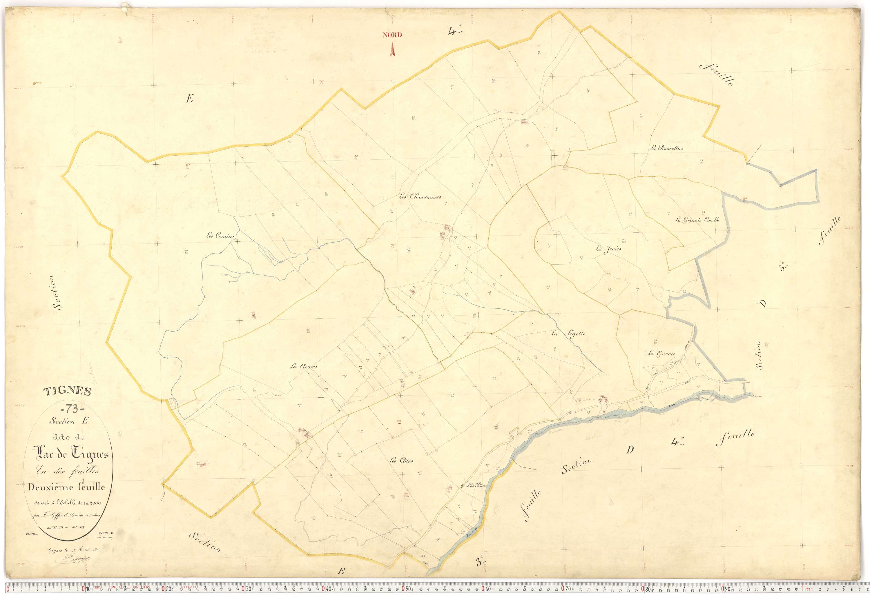 Tignes - Plans cadastraux du premier cadastre français.