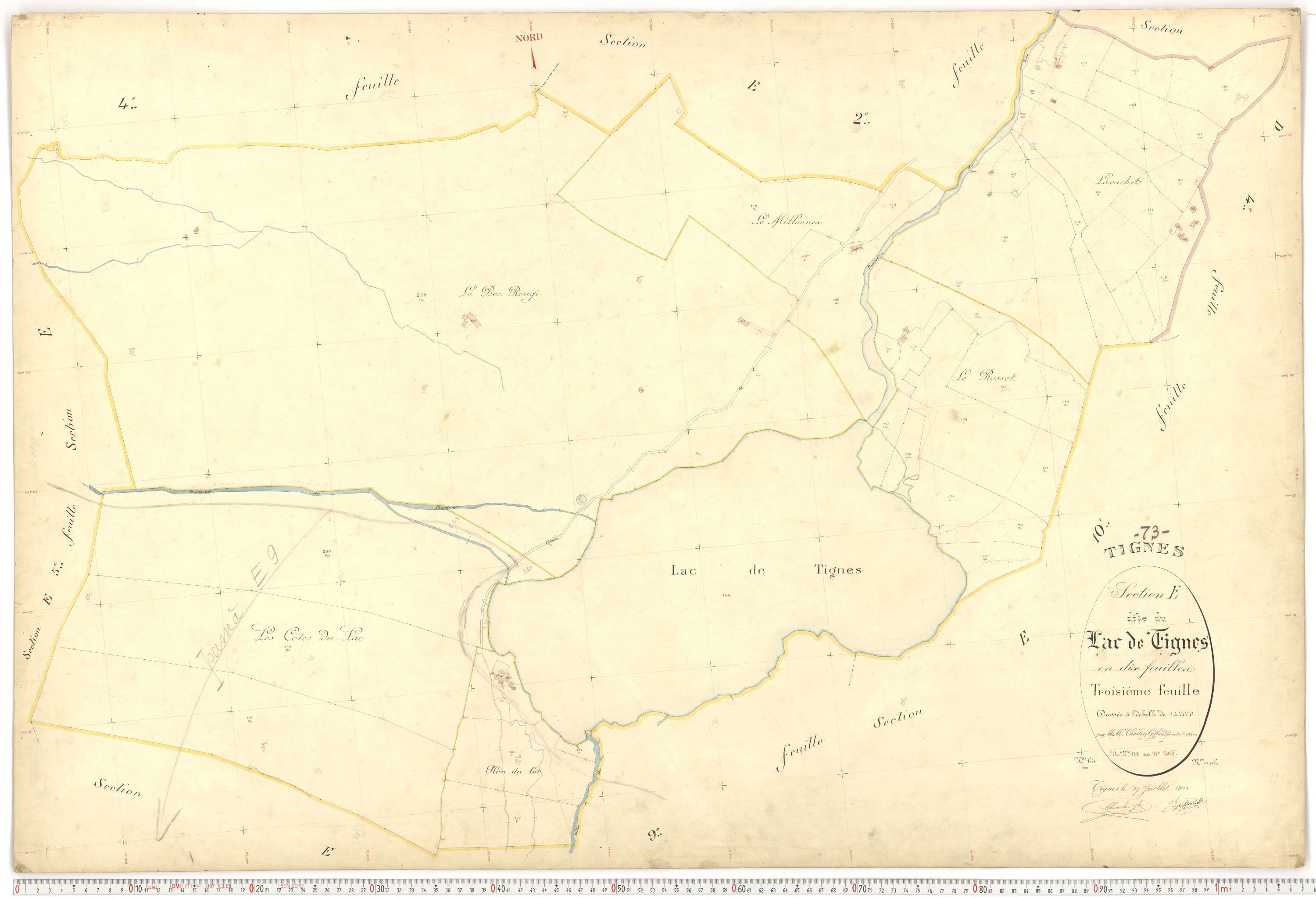 Tignes - Plans cadastraux du premier cadastre français.