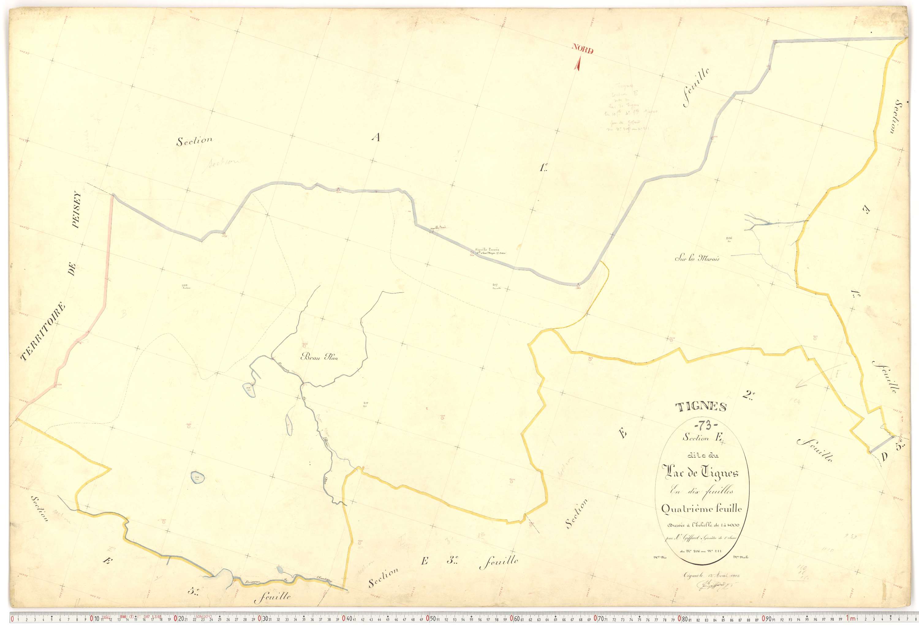 Tignes - Plans cadastraux du premier cadastre français.