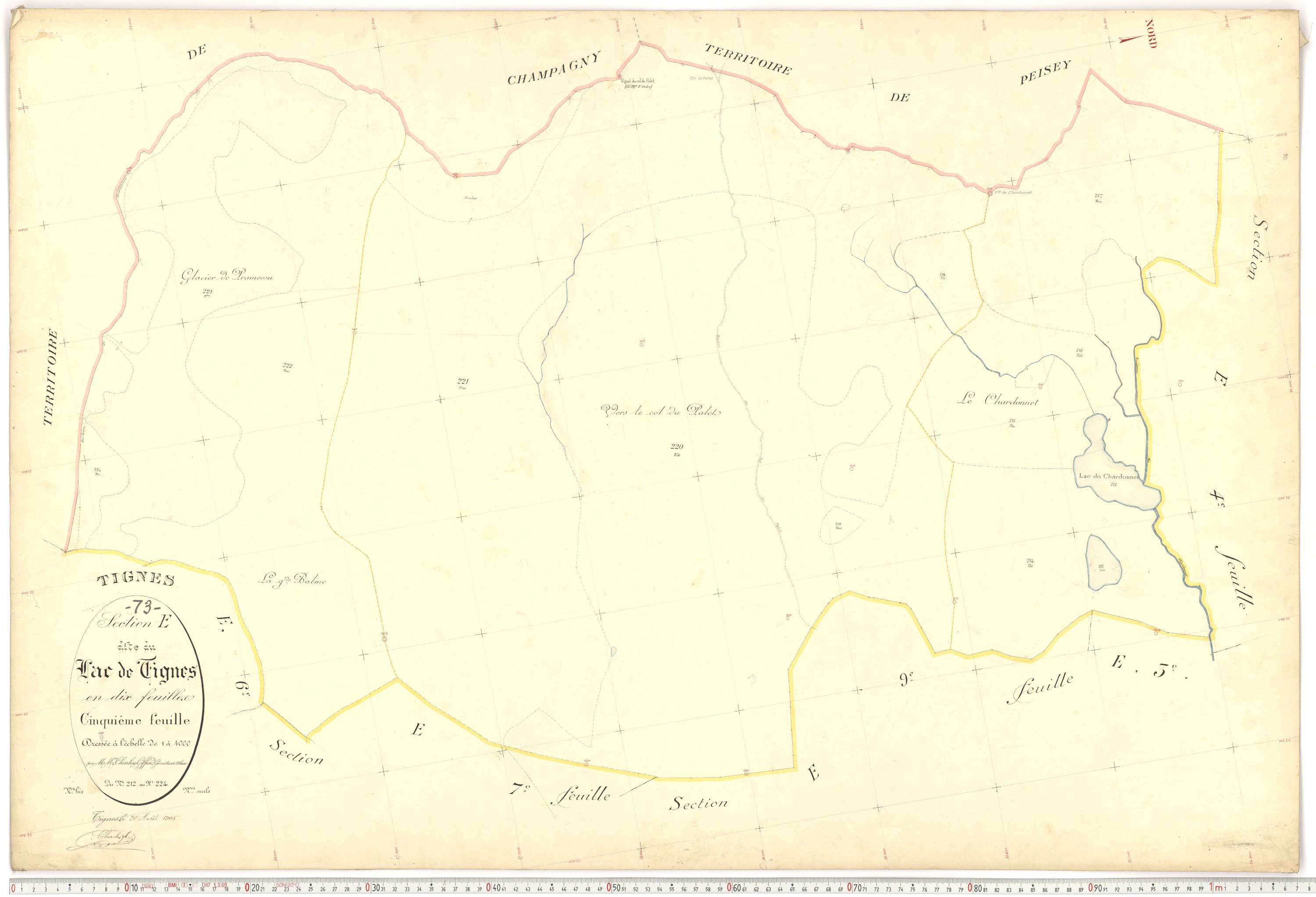 Tignes - Plans cadastraux du premier cadastre français.