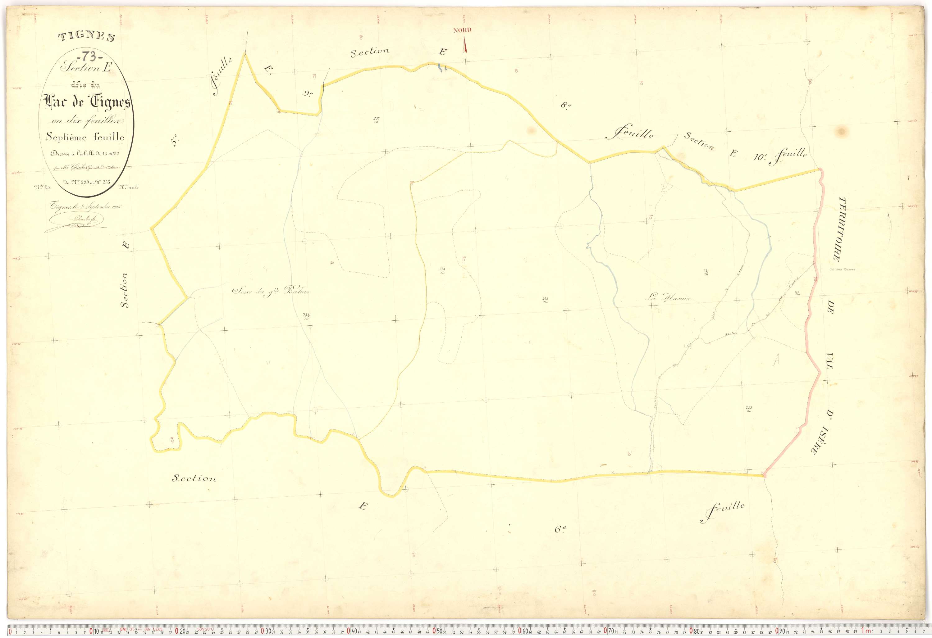 Tignes - Plans cadastraux du premier cadastre français.