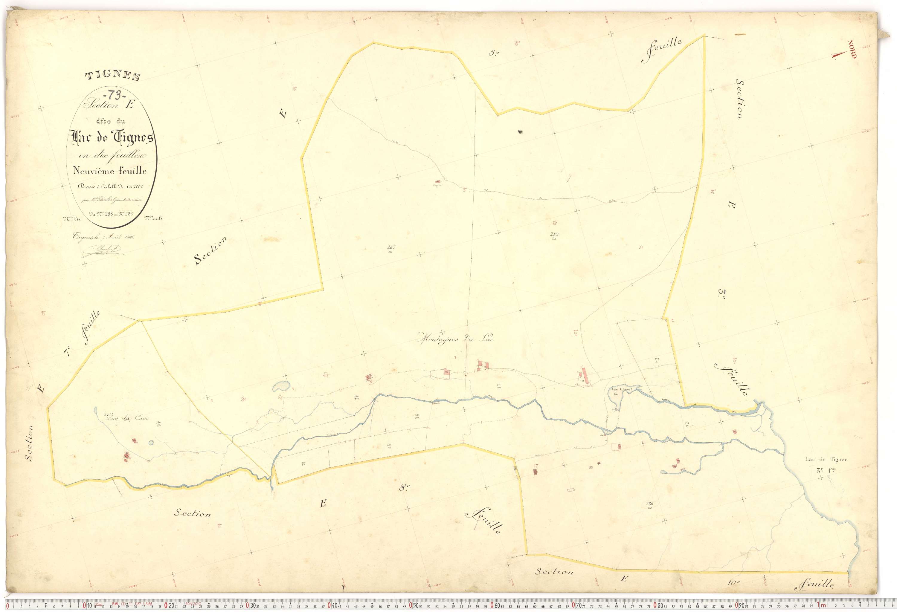 Tignes - Plans cadastraux du premier cadastre français.