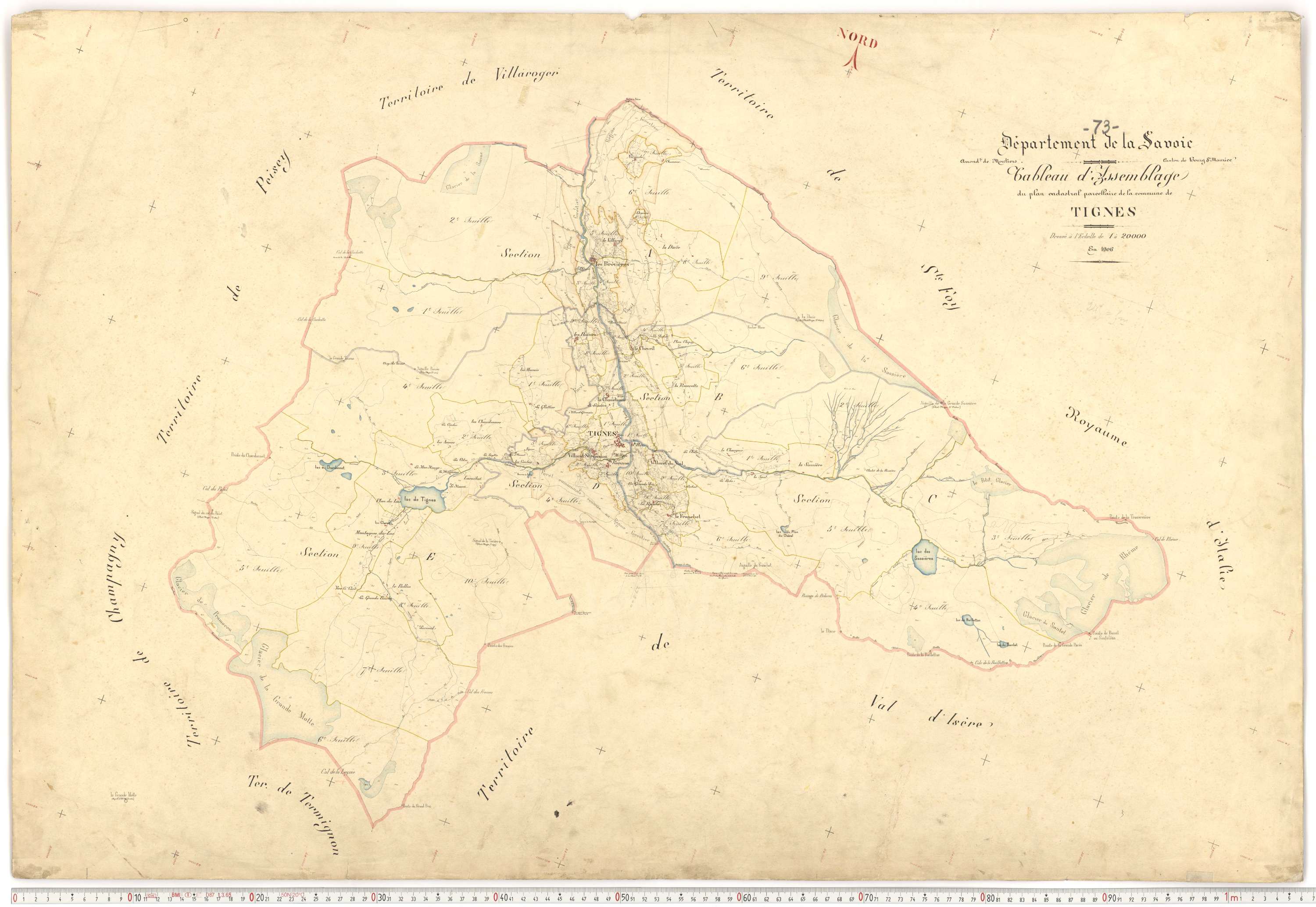 Tignes - Plans cadastraux du premier cadastre français.