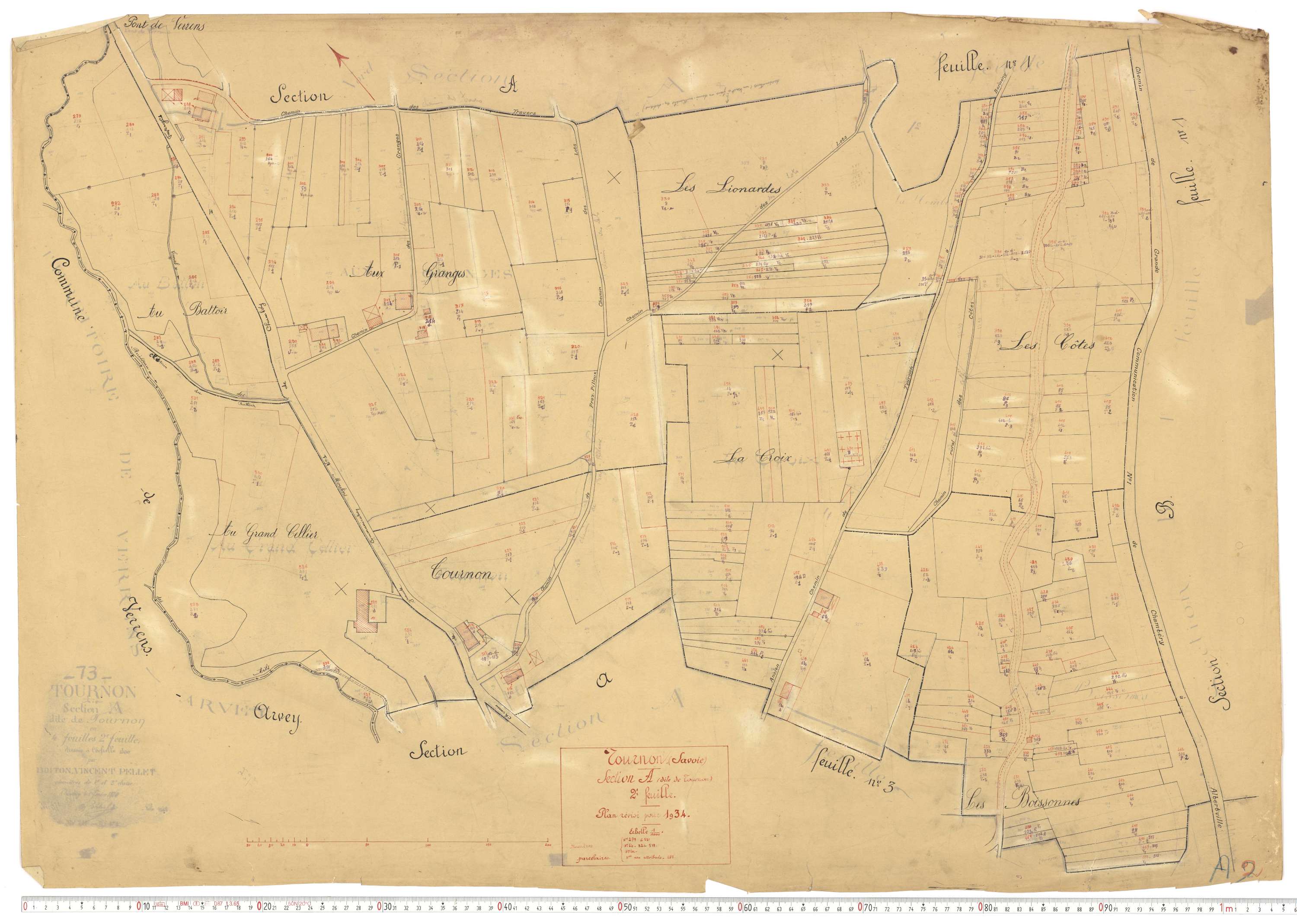 Tournon - Plans cadastraux du cadastre rénové.