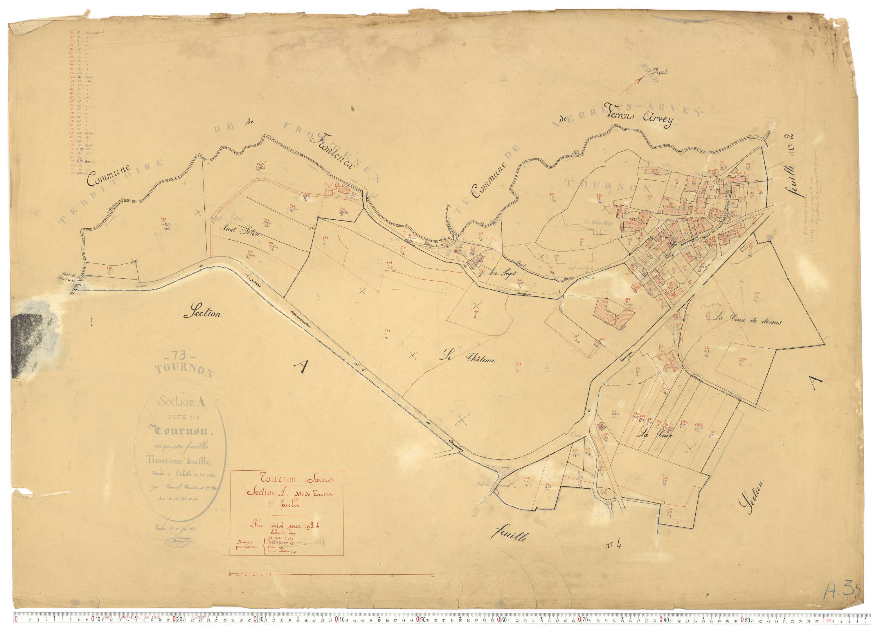 Tournon - Plans cadastraux du cadastre rénové.