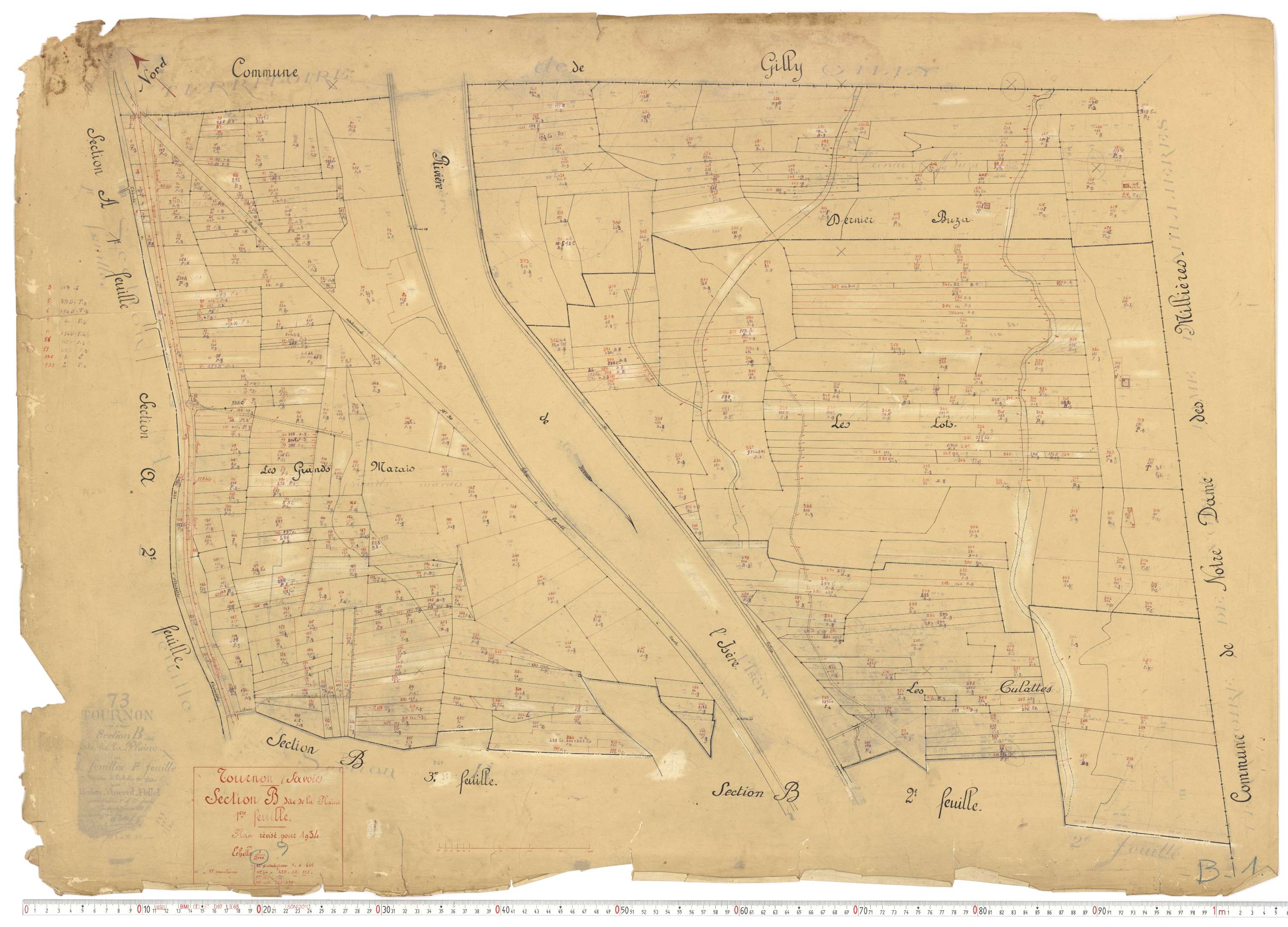 Tournon - Plans cadastraux du cadastre rénové.