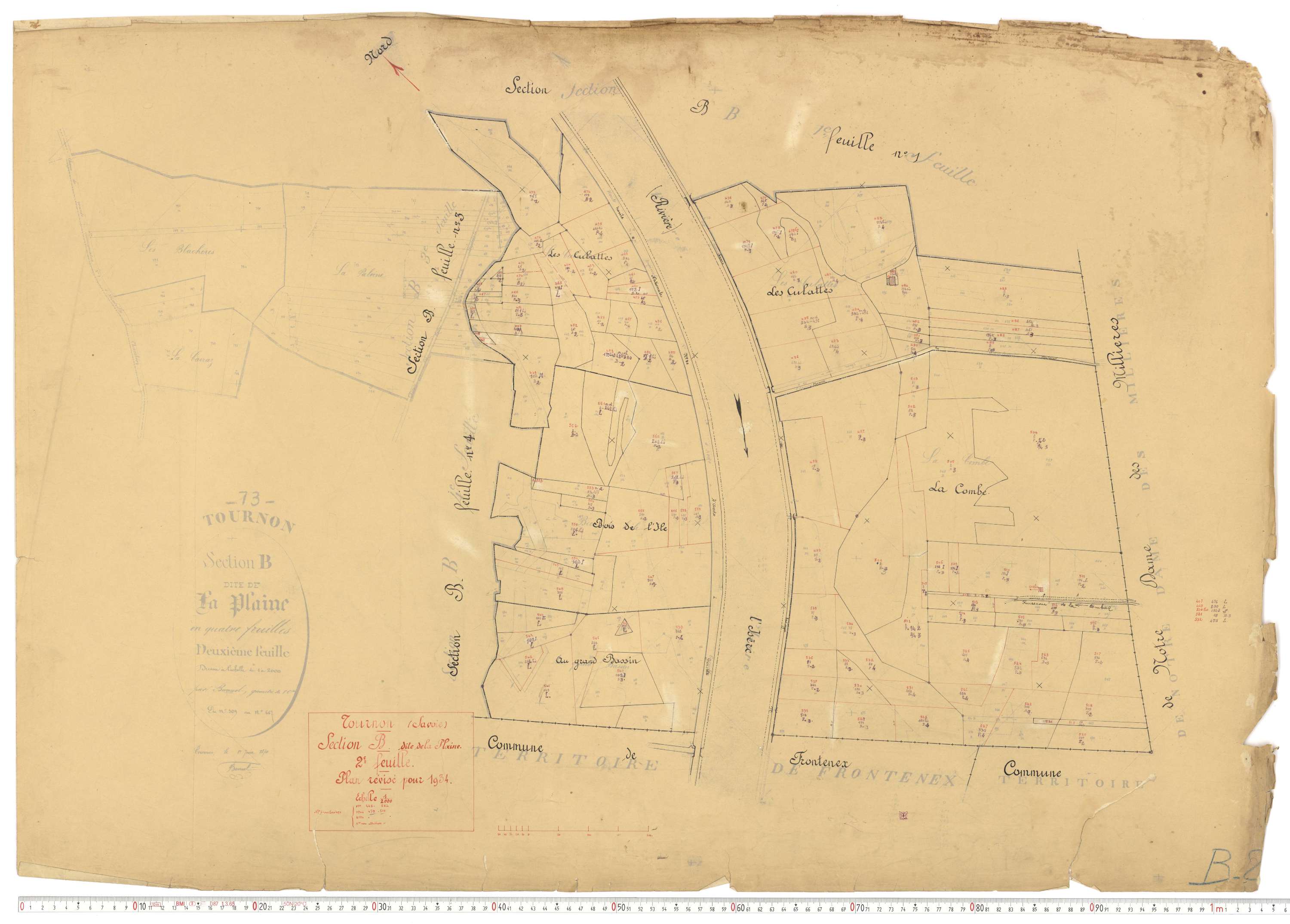 Tournon - Plans cadastraux du cadastre rénové.
