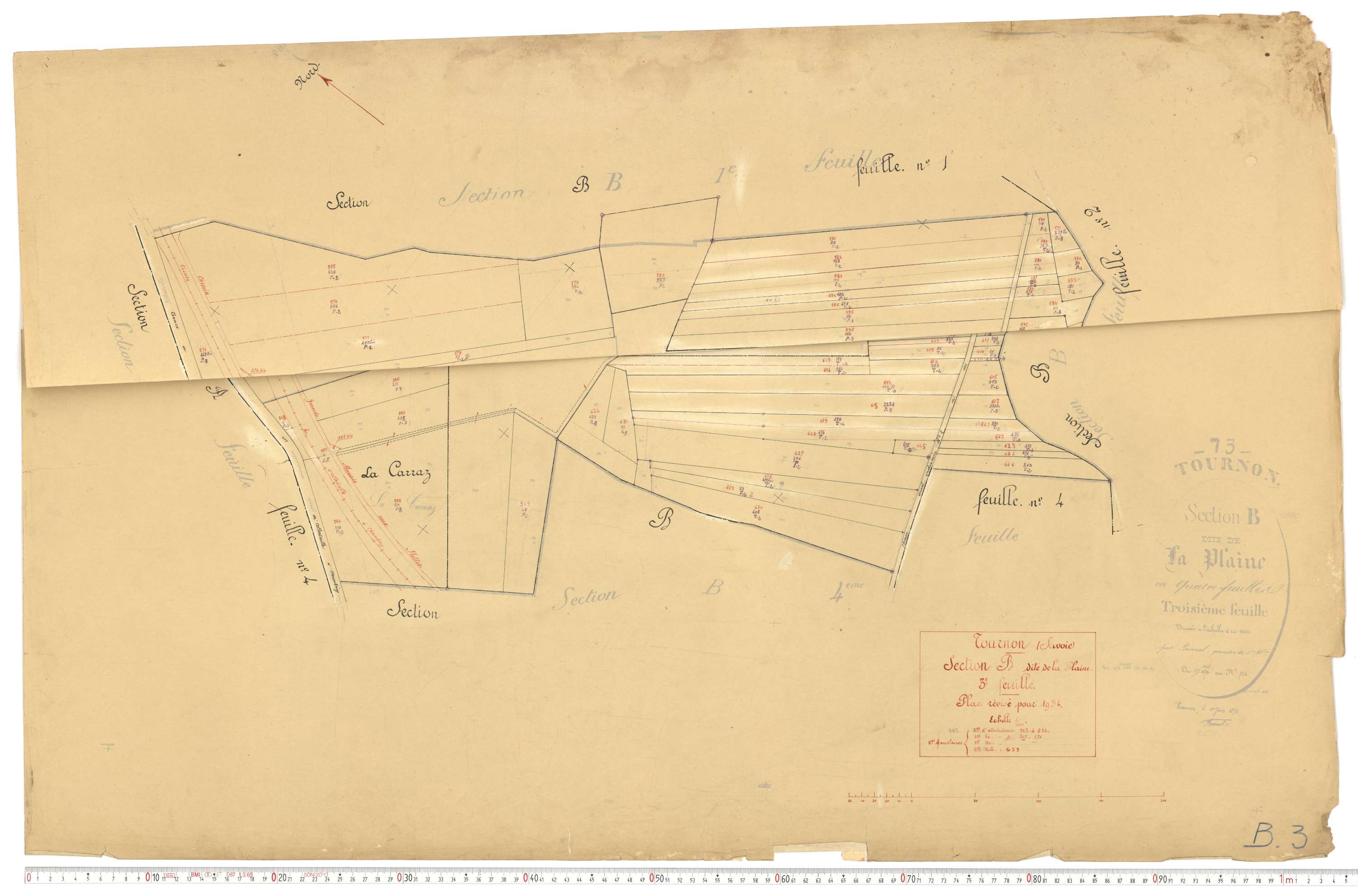 Tournon - Plans cadastraux du cadastre rénové.