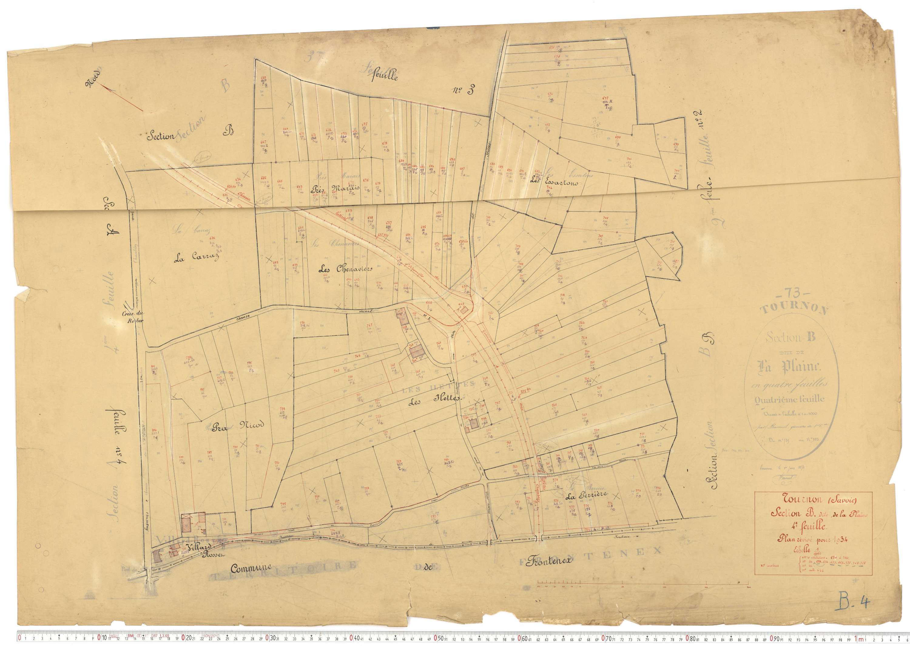 Tournon - Plans cadastraux du cadastre rénové.