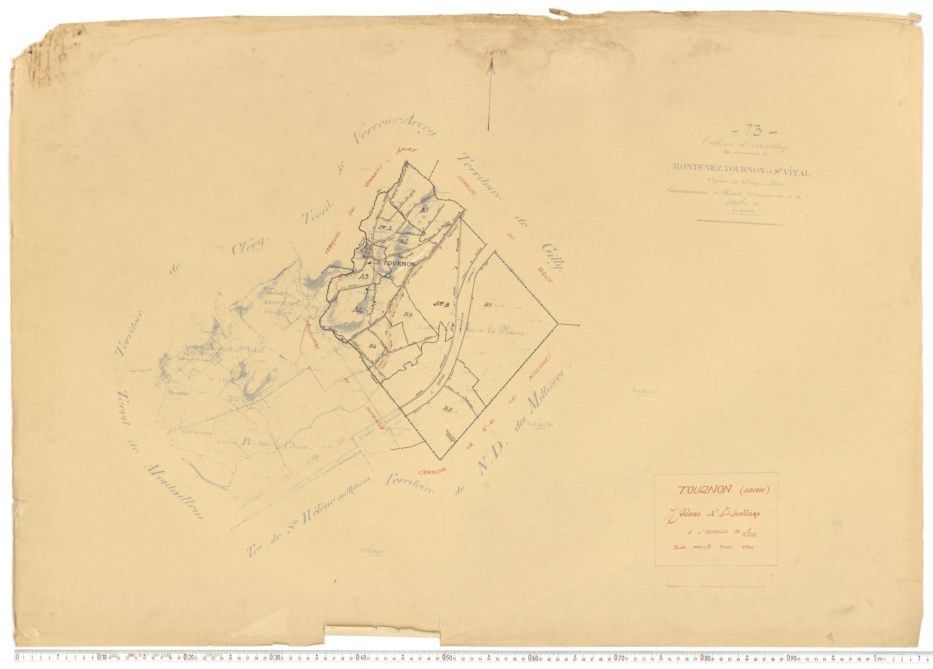 Tournon - Plans cadastraux du cadastre rénové.