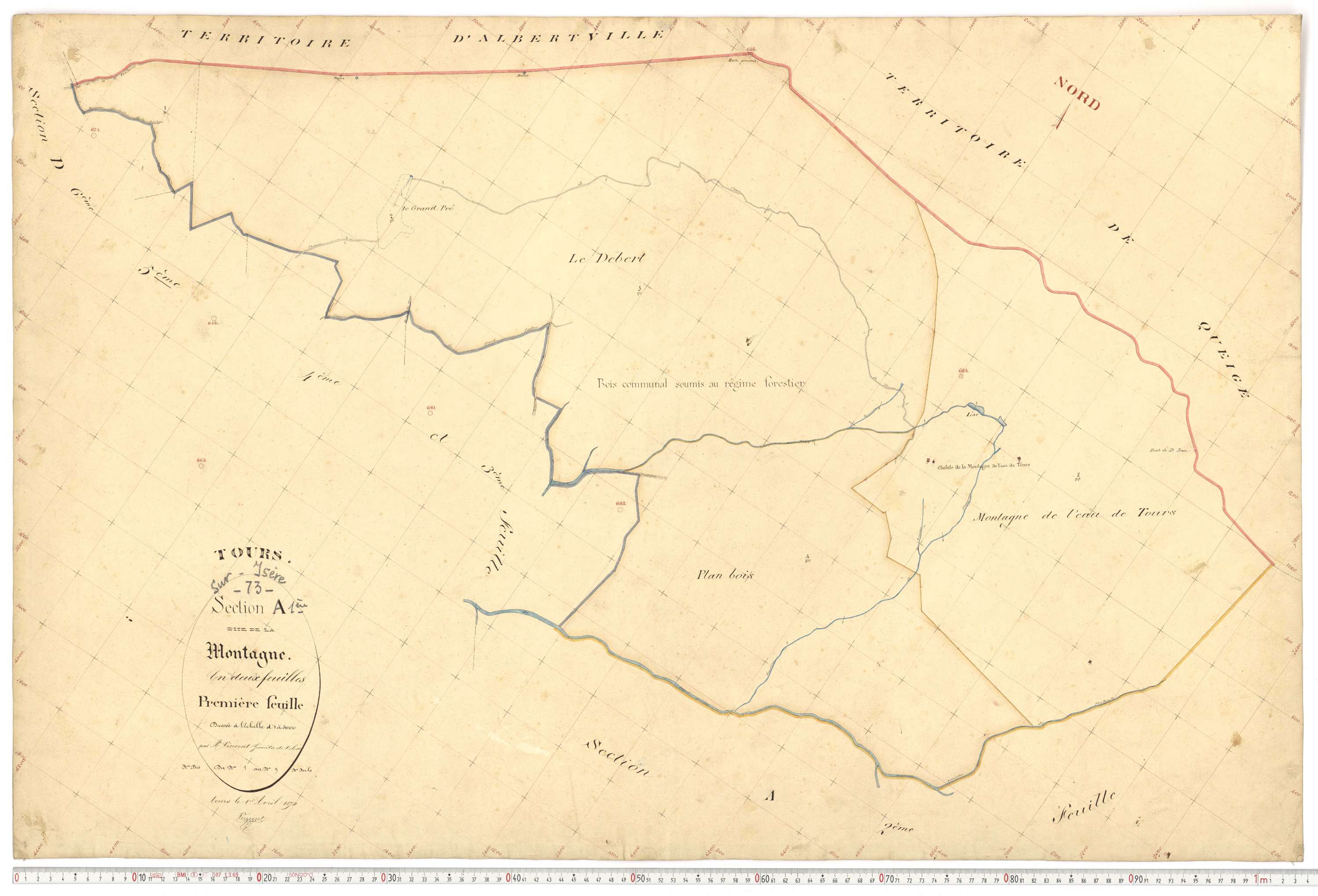 Tours-en-Savoie - Plans cadastraux du premier cadastre français.