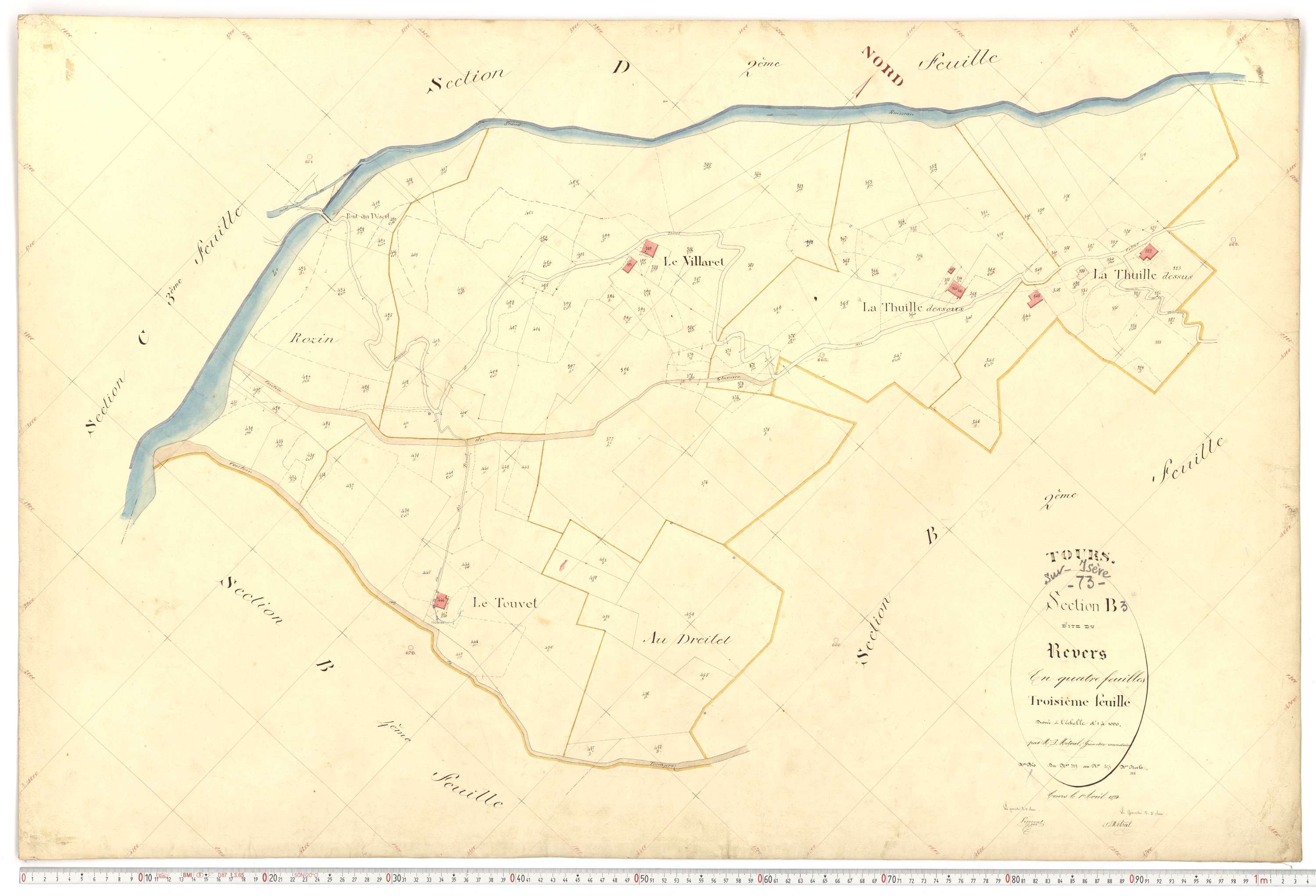 Tours-en-Savoie - Plans cadastraux du premier cadastre français.