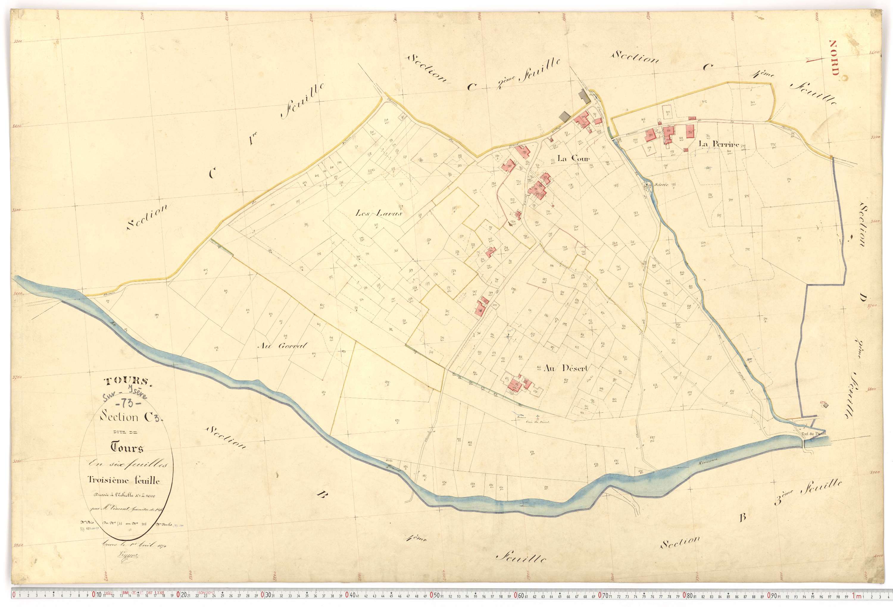 Tours-en-Savoie - Plans cadastraux du premier cadastre français.