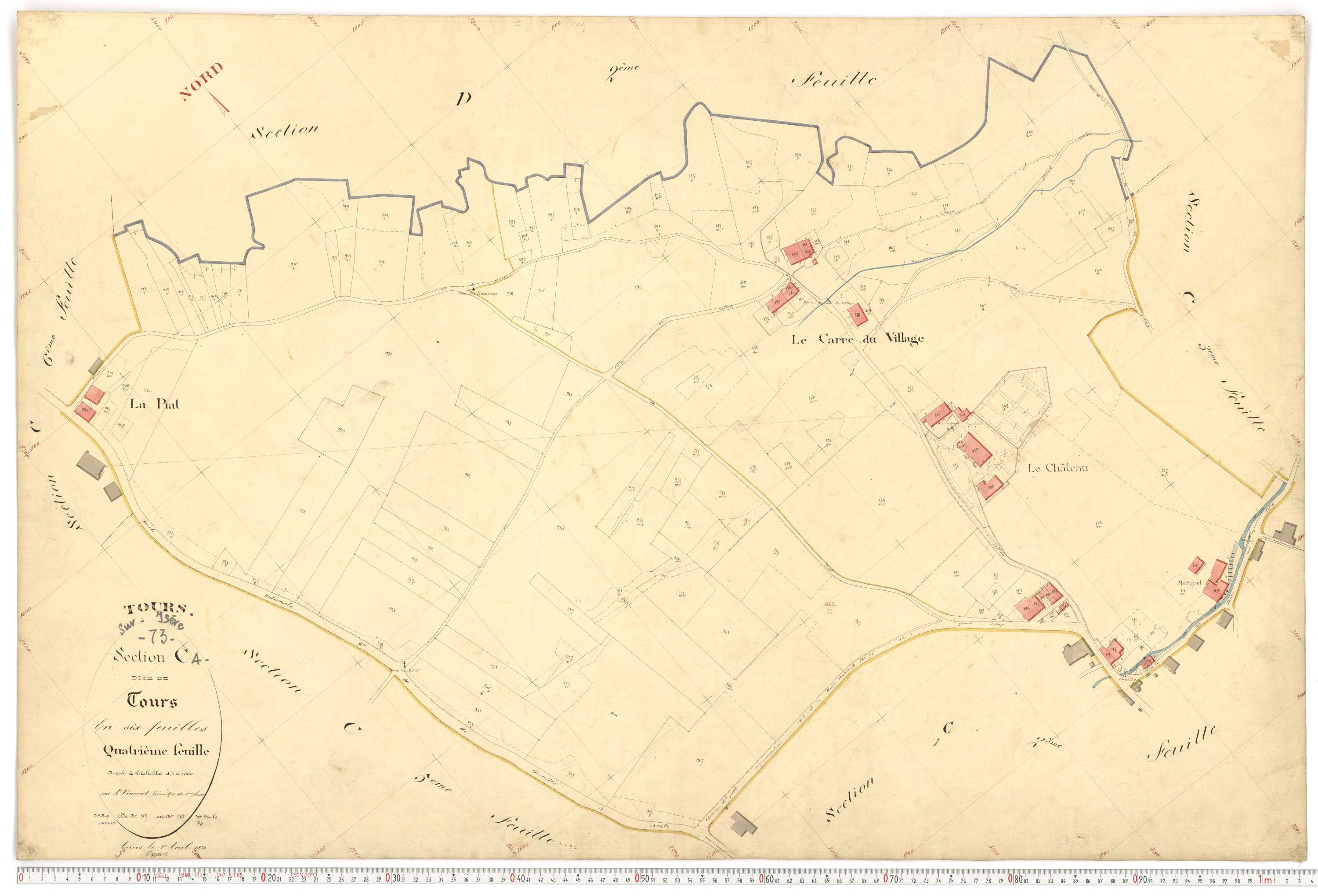 Tours-en-Savoie - Plans cadastraux du premier cadastre français.