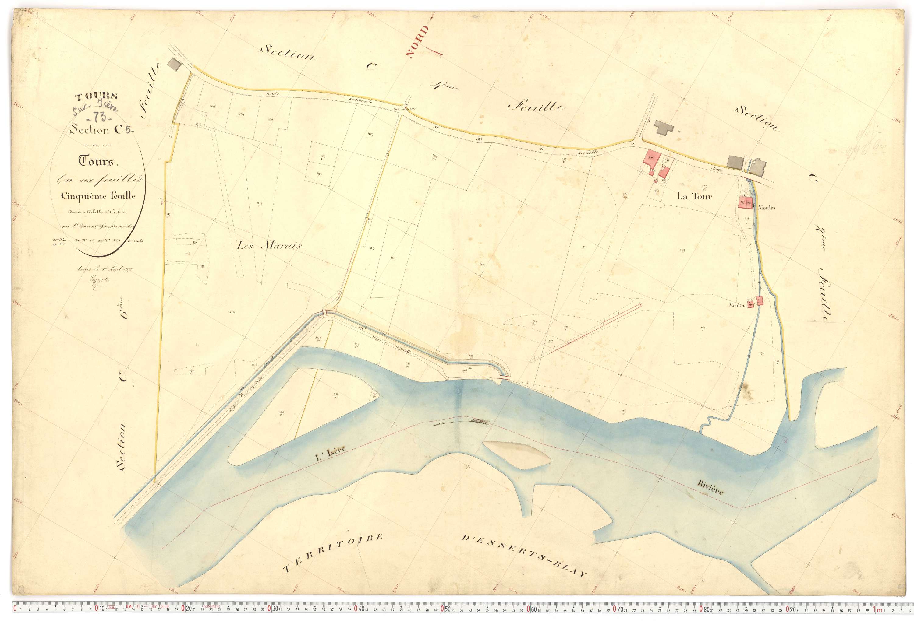 Tours-en-Savoie - Plans cadastraux du premier cadastre français.