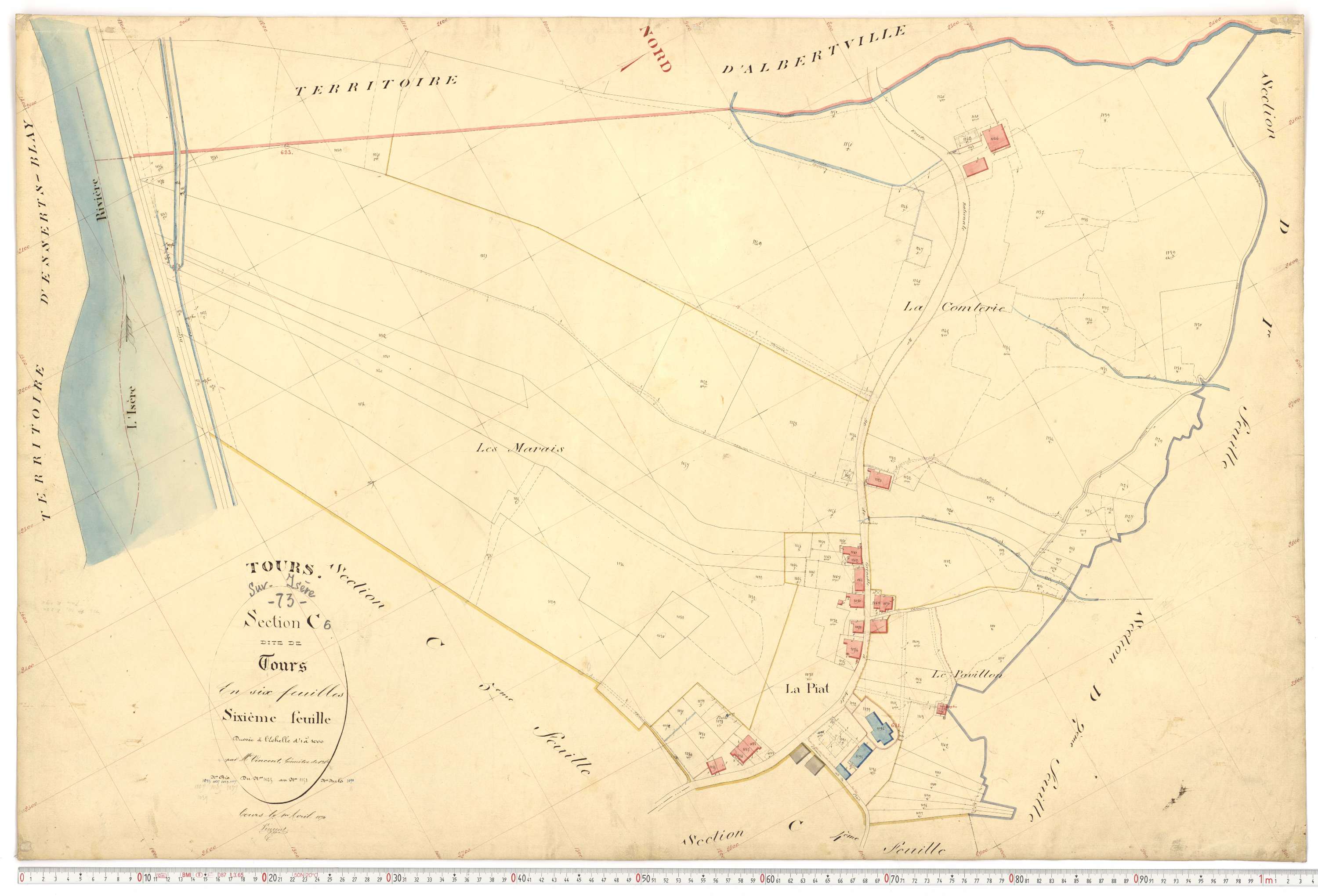 Tours-en-Savoie - Plans cadastraux du premier cadastre français.