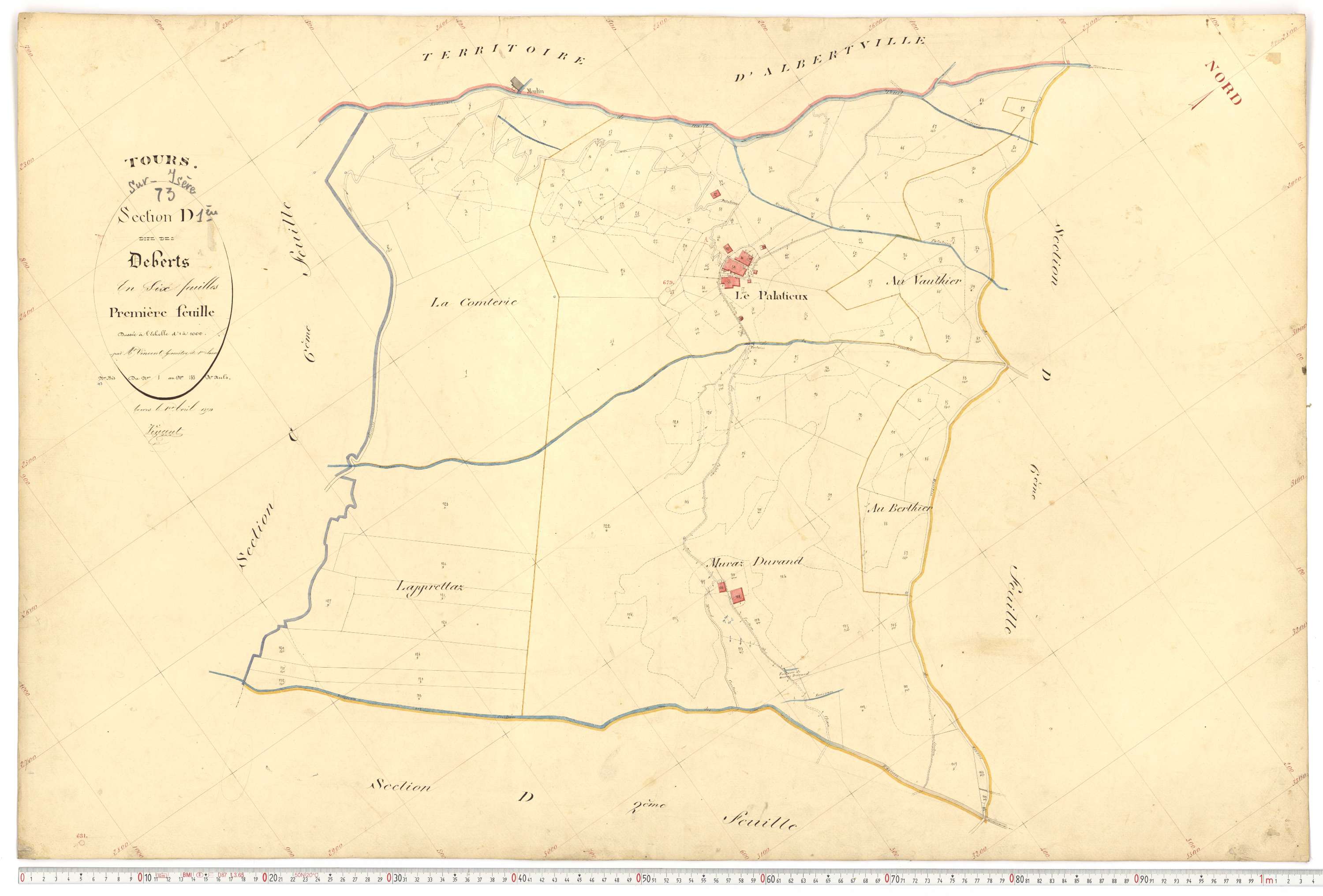 Tours-en-Savoie - Plans cadastraux du premier cadastre français.