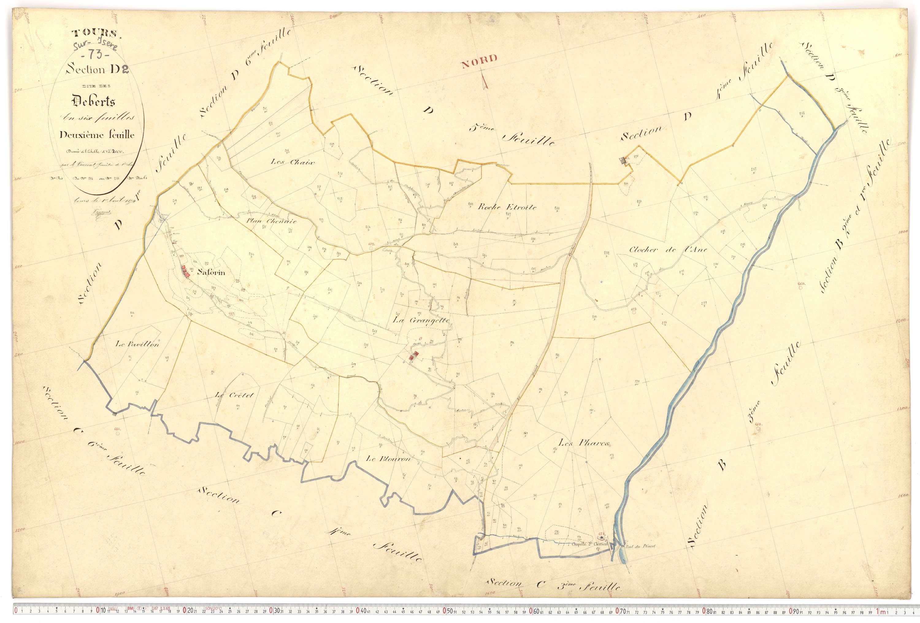Tours-en-Savoie - Plans cadastraux du premier cadastre français.
