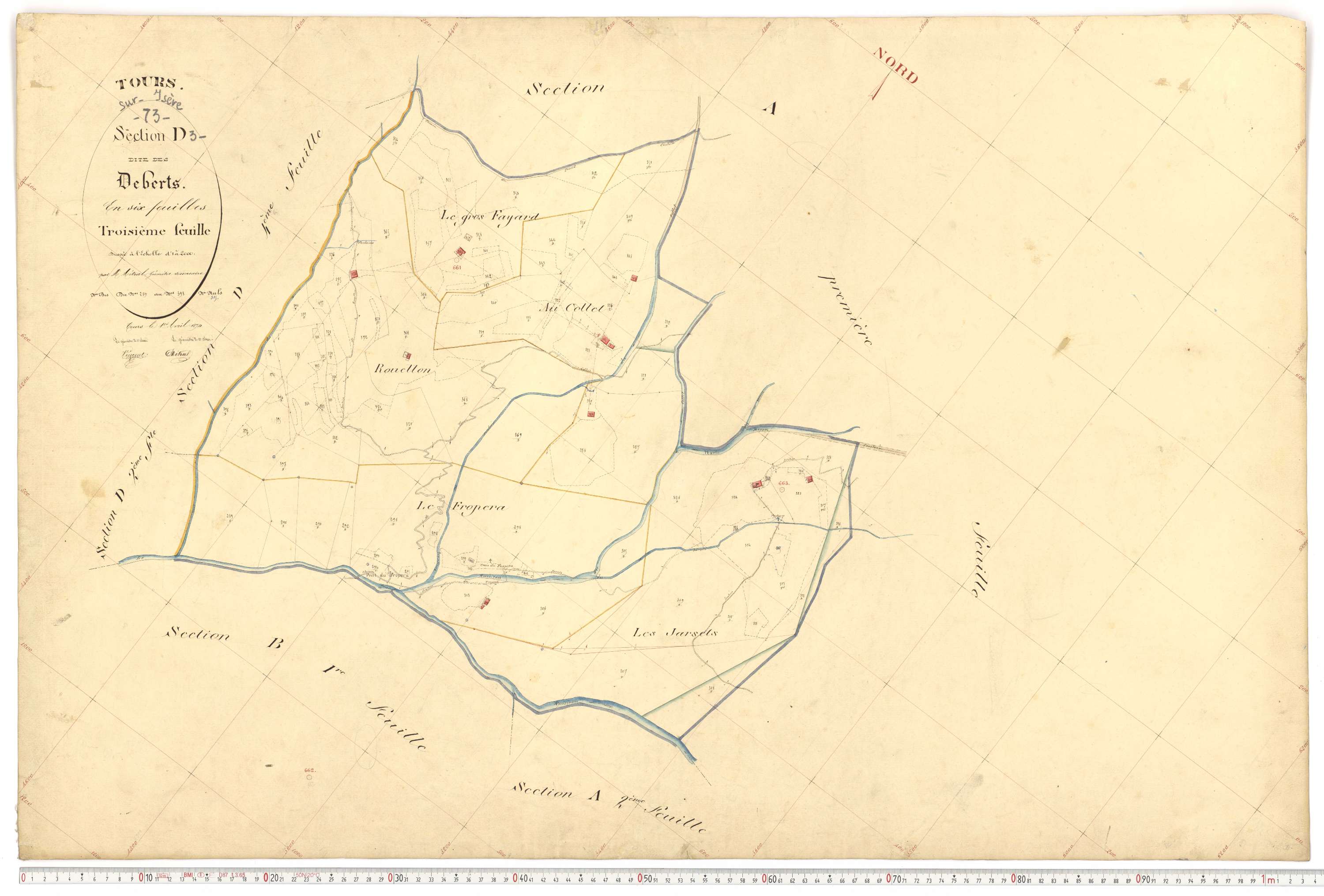 Tours-en-Savoie - Plans cadastraux du premier cadastre français.
