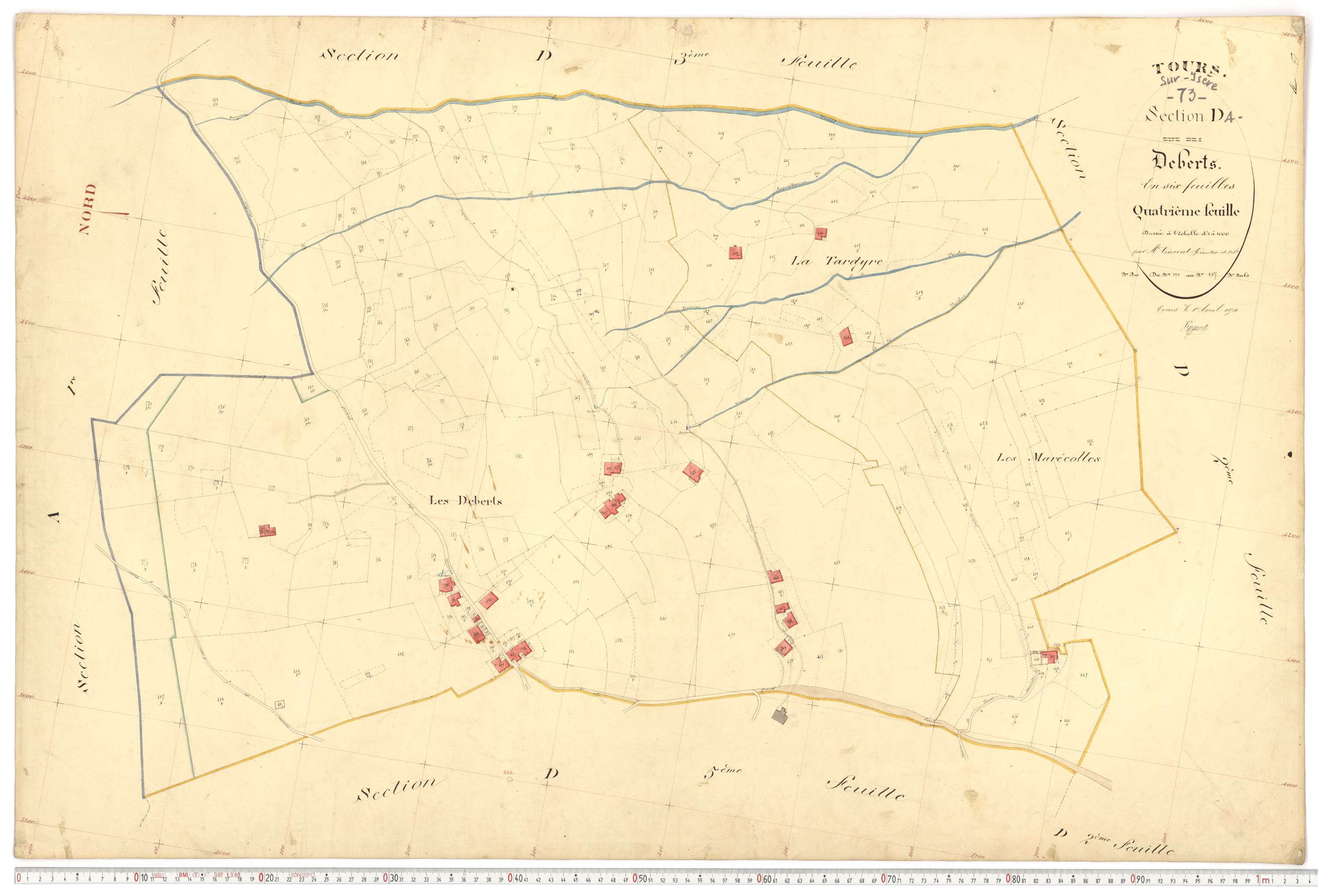 Tours-en-Savoie - Plans cadastraux du premier cadastre français.