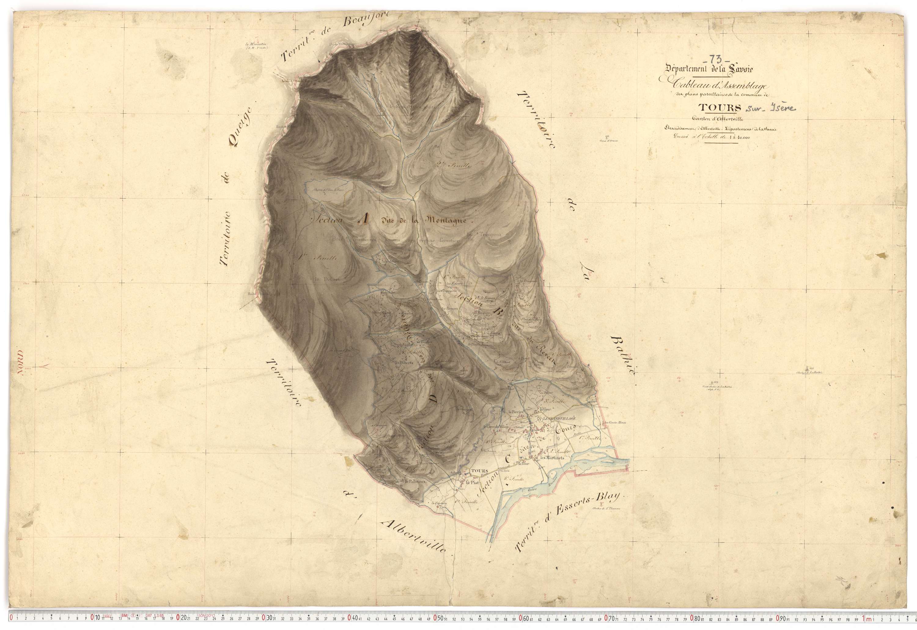 Tours-en-Savoie - Plans cadastraux du premier cadastre français.