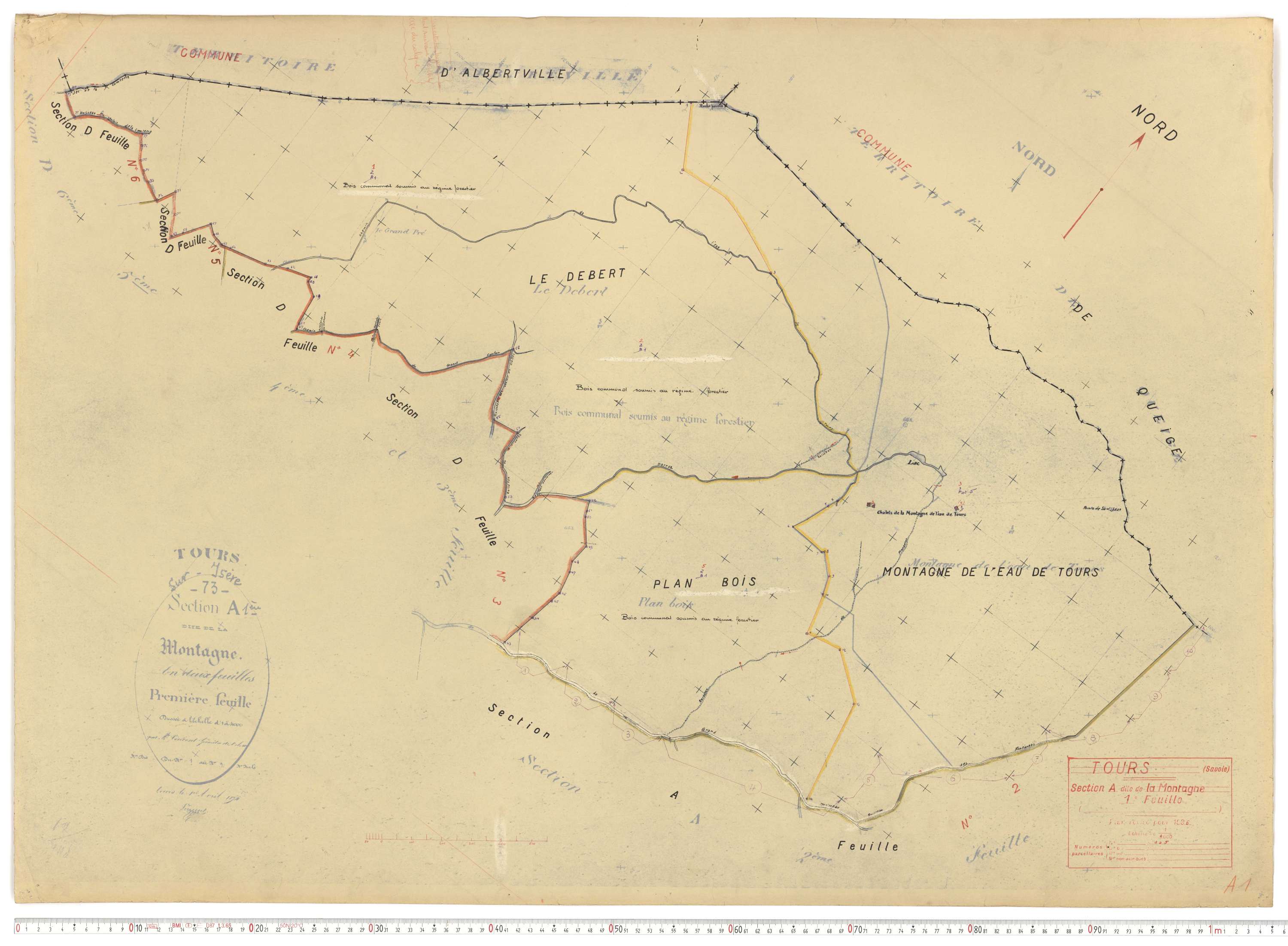 Tours-en-Savoie - Plans cadastraux du cadastre rénové.
