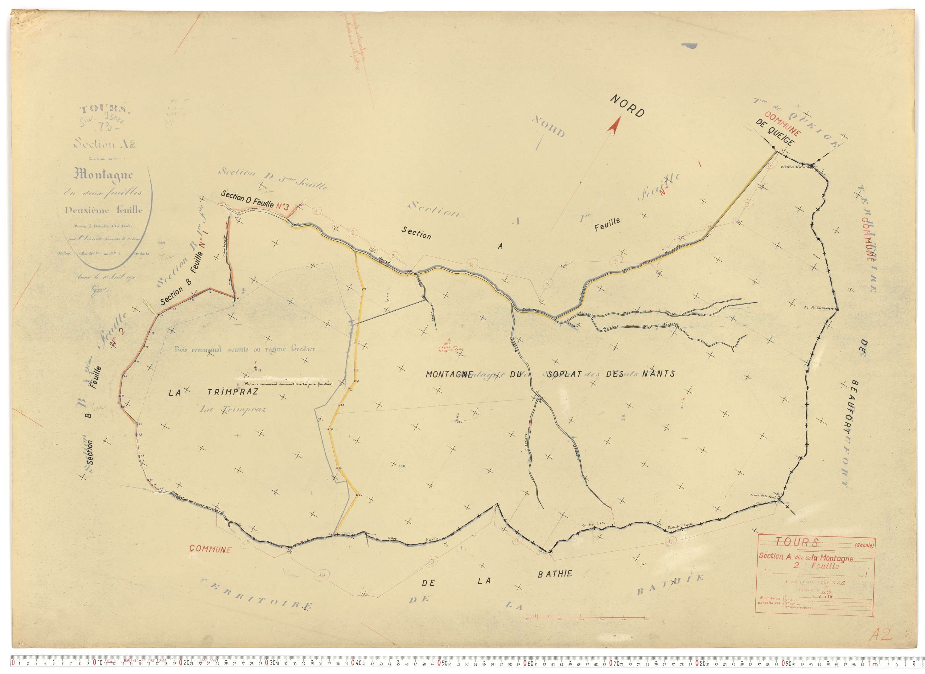 Tours-en-Savoie - Plans cadastraux du cadastre rénové.