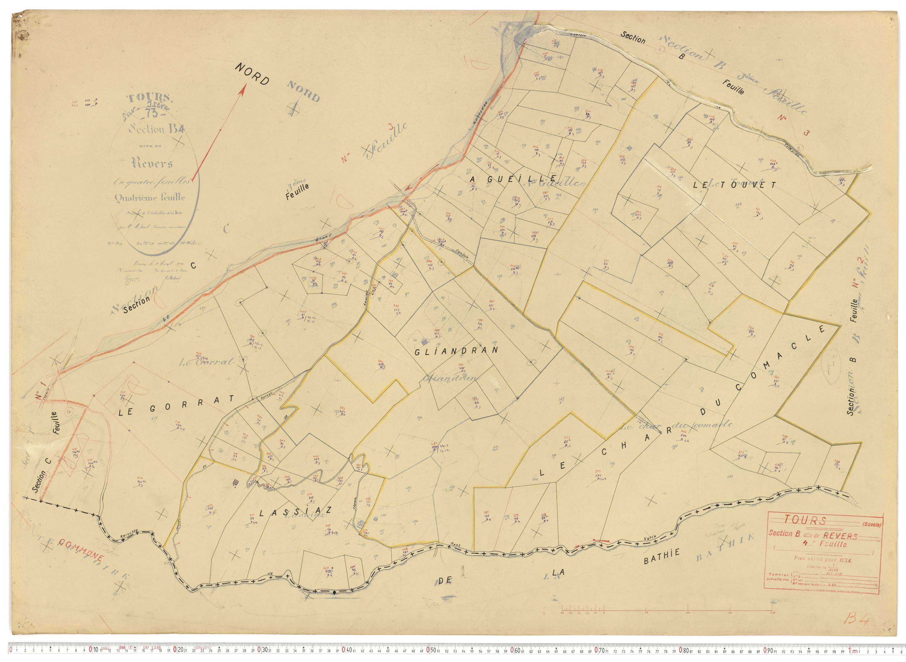 Tours-en-Savoie - Plans cadastraux du cadastre rénové.