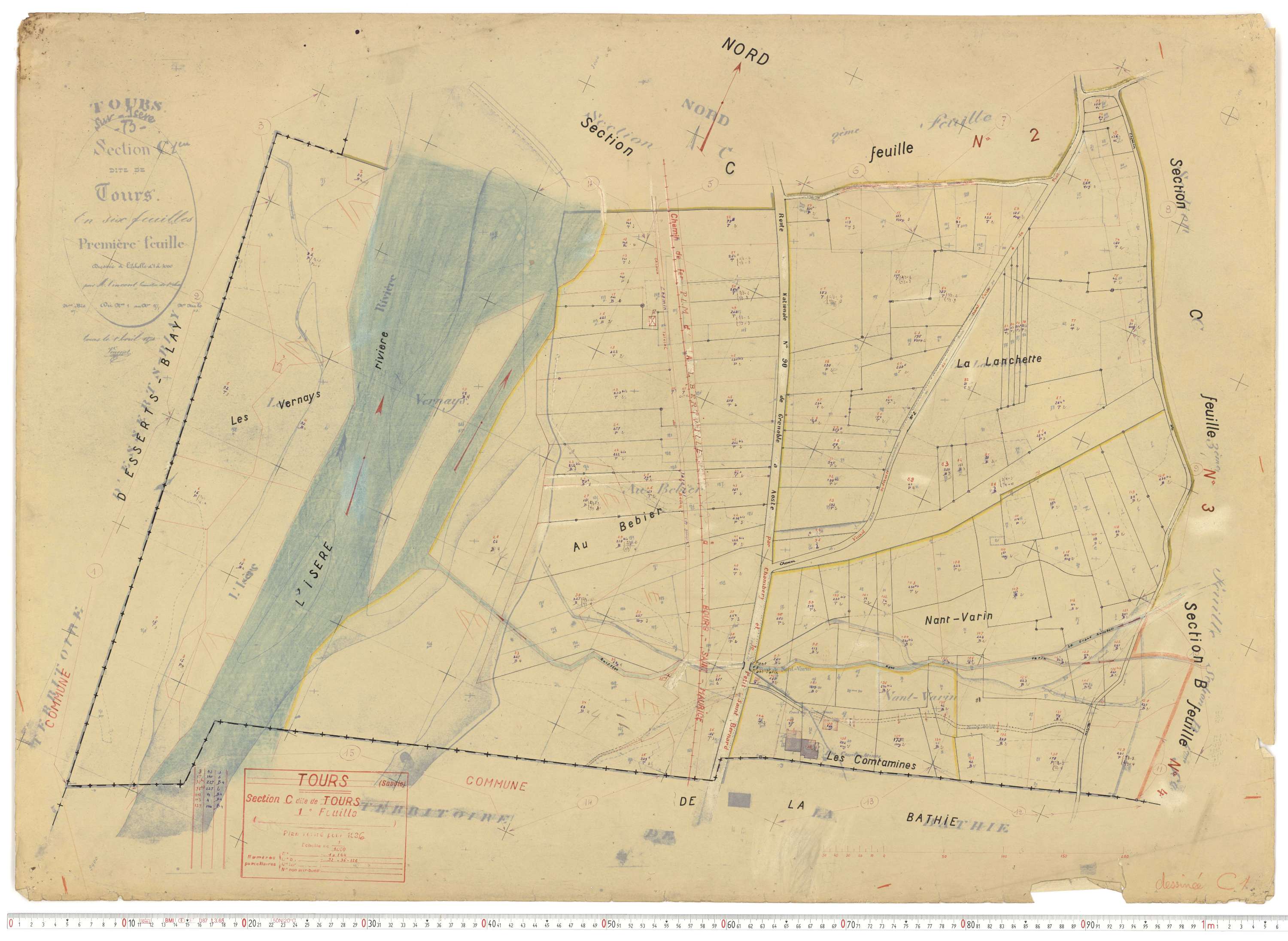 Tours-en-Savoie - Plans cadastraux du cadastre rénové.