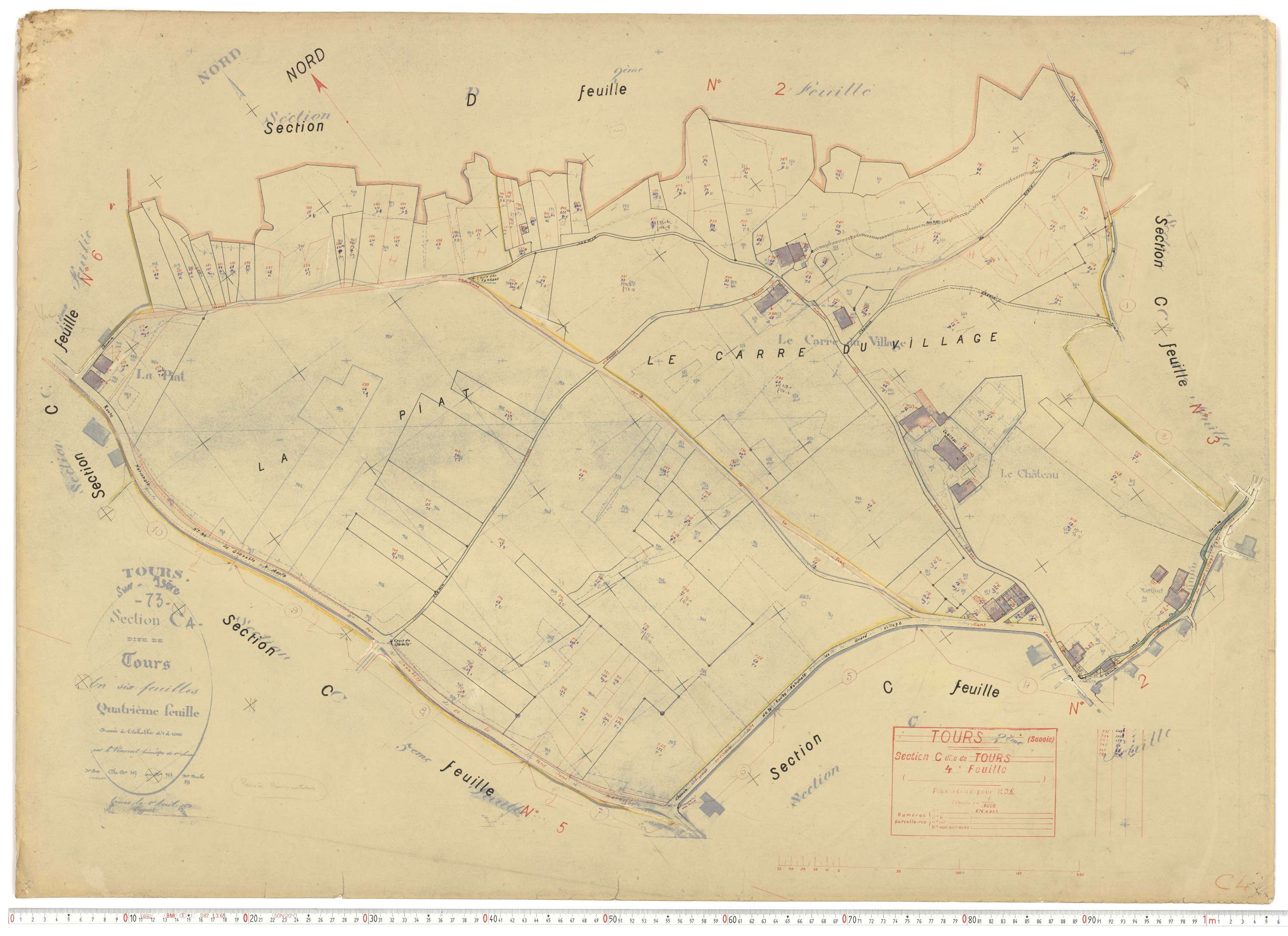 Tours-en-Savoie - Plans cadastraux du cadastre rénové.